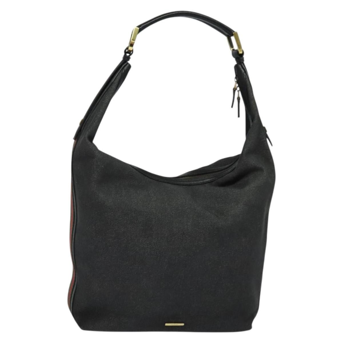 Gucci GUCCI Web Sherry Line Shoulder Bag Canvas Black Gold Size ONE SIZE - 1 Thumbnail