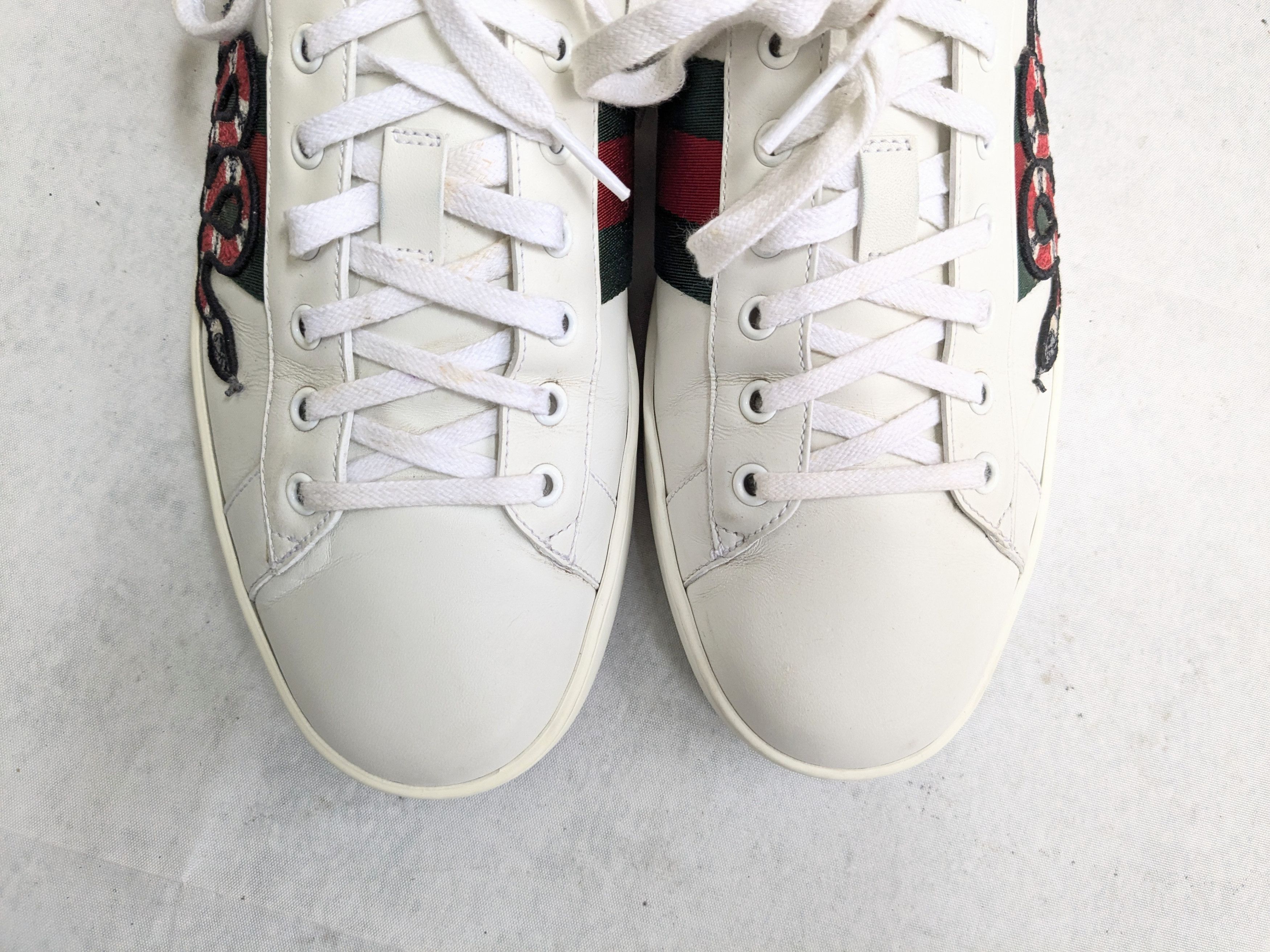 Gucci Gucci Ace Sneakers Snake 11.5 White Low Tops Leather Size US 11.5 / EU 44-45 - 4 Thumbnail