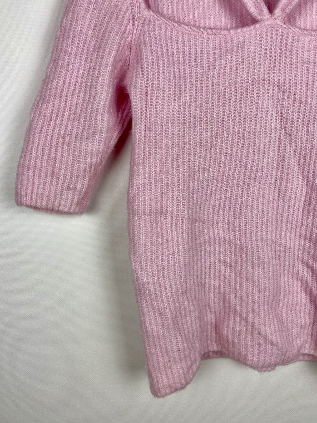Designer × Ganni RRP$200 Ganni Cutout Ribbed-Knit Pink Womens Sweater Size S / US 4 / IT 40 - 6 Thumbnail