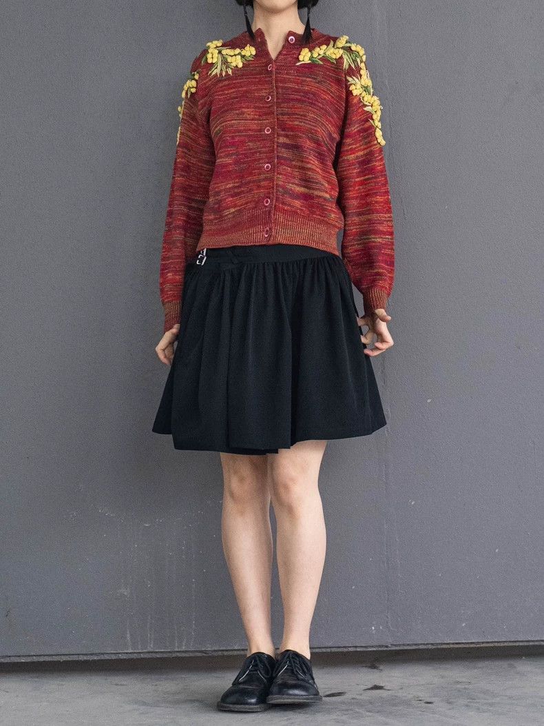 Kenzo KENZO Red yellow velvet knit sweater vintage Size M / US 6-8 / IT 42-44 - 3 Thumbnail