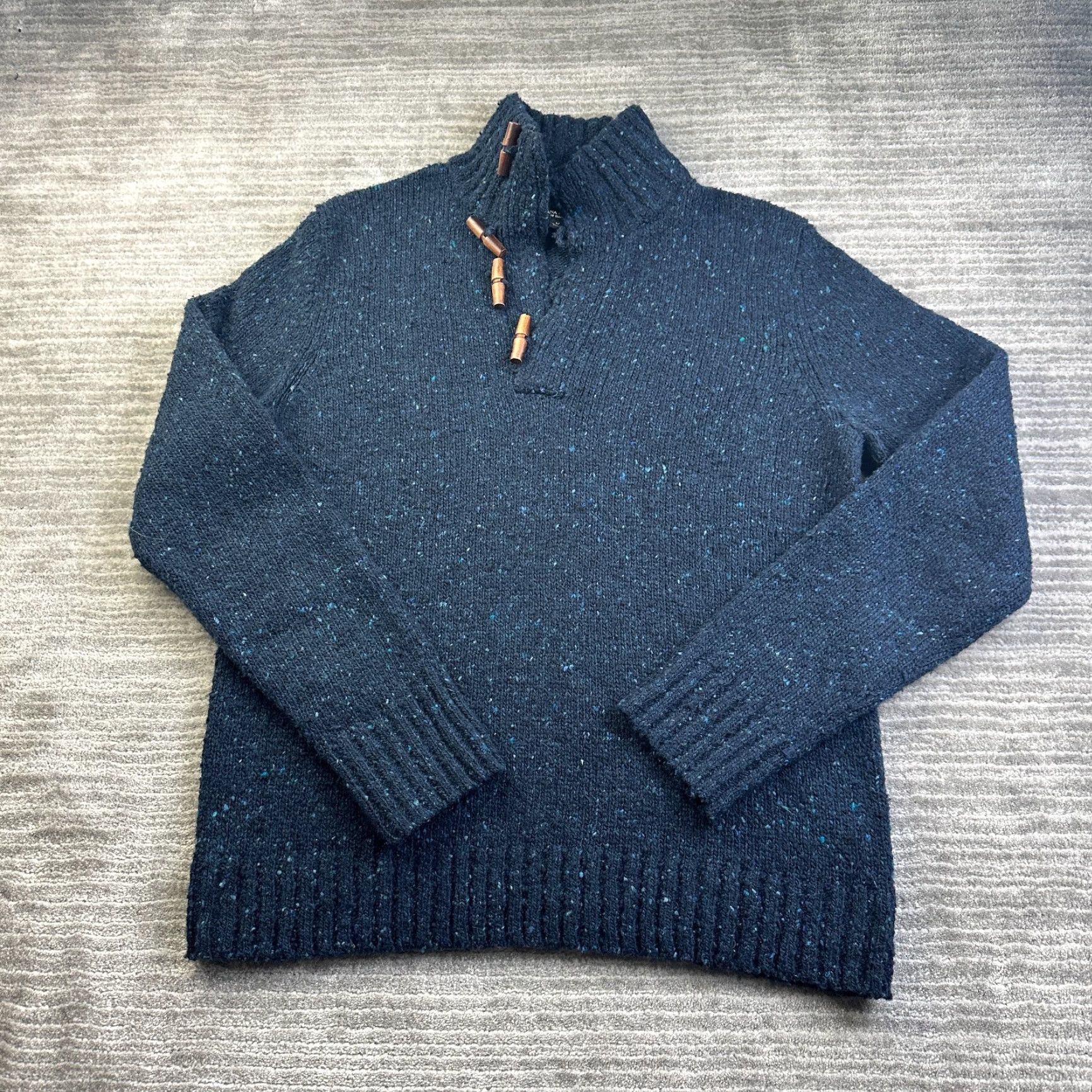 Banana Republic Banana Republic Sweater Mens Large Blue Wool Blend Mock Neck Size US L / EU 52-54 / 3 - 2 Thumbnail