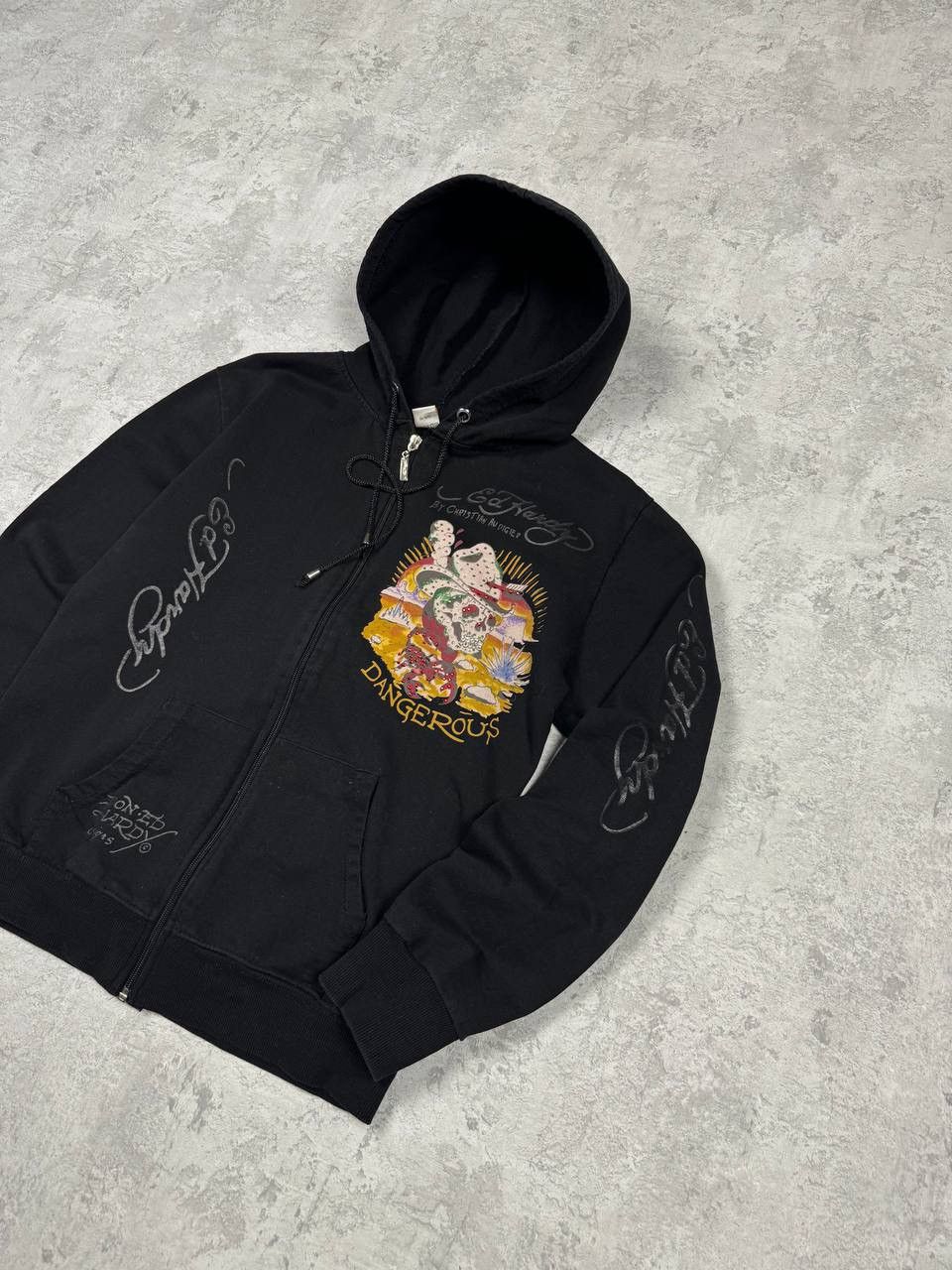 Ed Hardy Vintage Y2k Ed Hardy Dangerous Skull Black Zip Hoodie Size M / US 6-8 / IT 42-44 - 3 Thumbnail