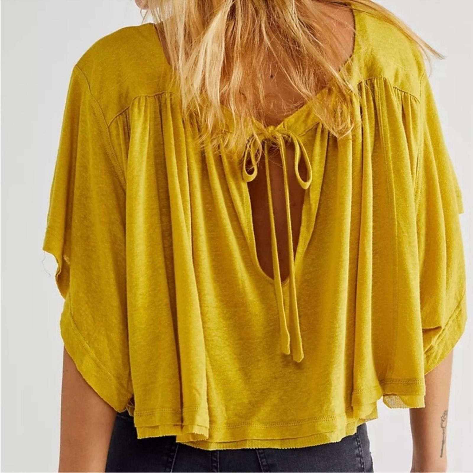 Free People NWOT Free People Sunsetter T Golden Yellow Women Top Medium Size M / US 6-8 / IT 42-44 - 2 Thumbnail