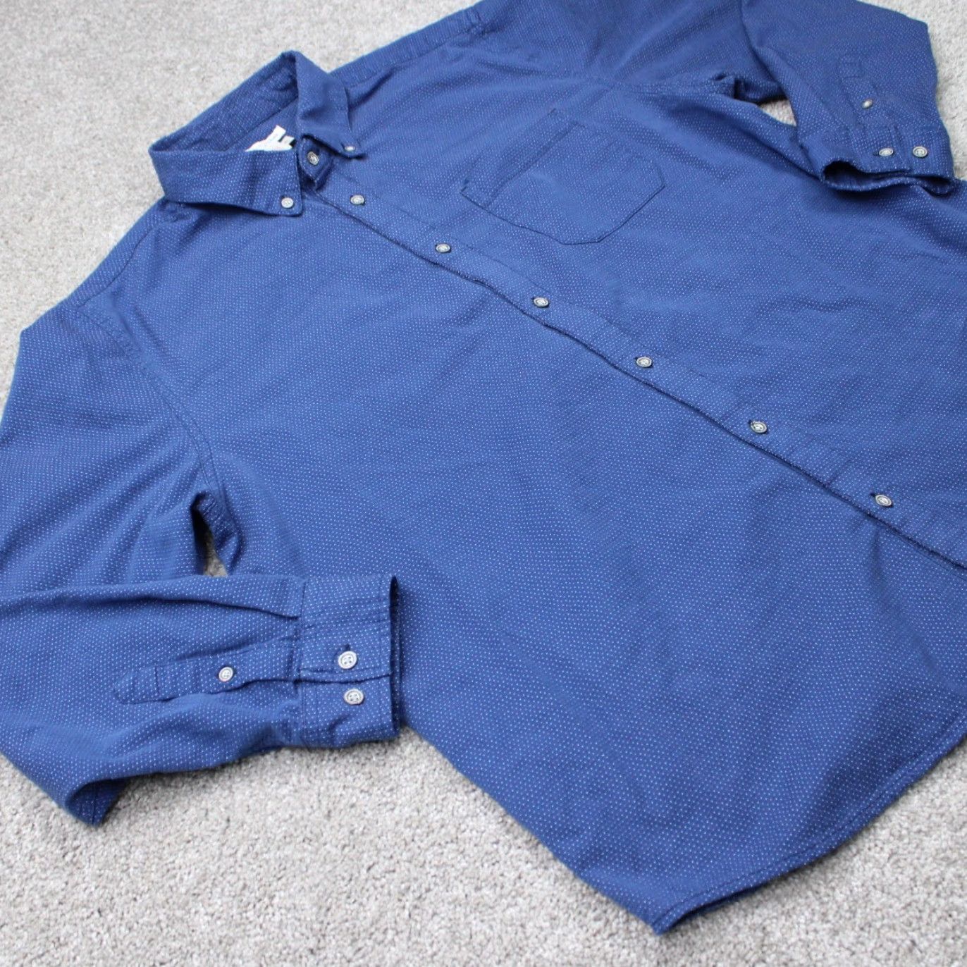 Carbon2Cobalt Carbon 2 Cobalt Shirt Men XL Blue Geometric 100% Cotton Button-Up Long Sleeve Size US XL / EU 56 / 4 - 7 Thumbnail