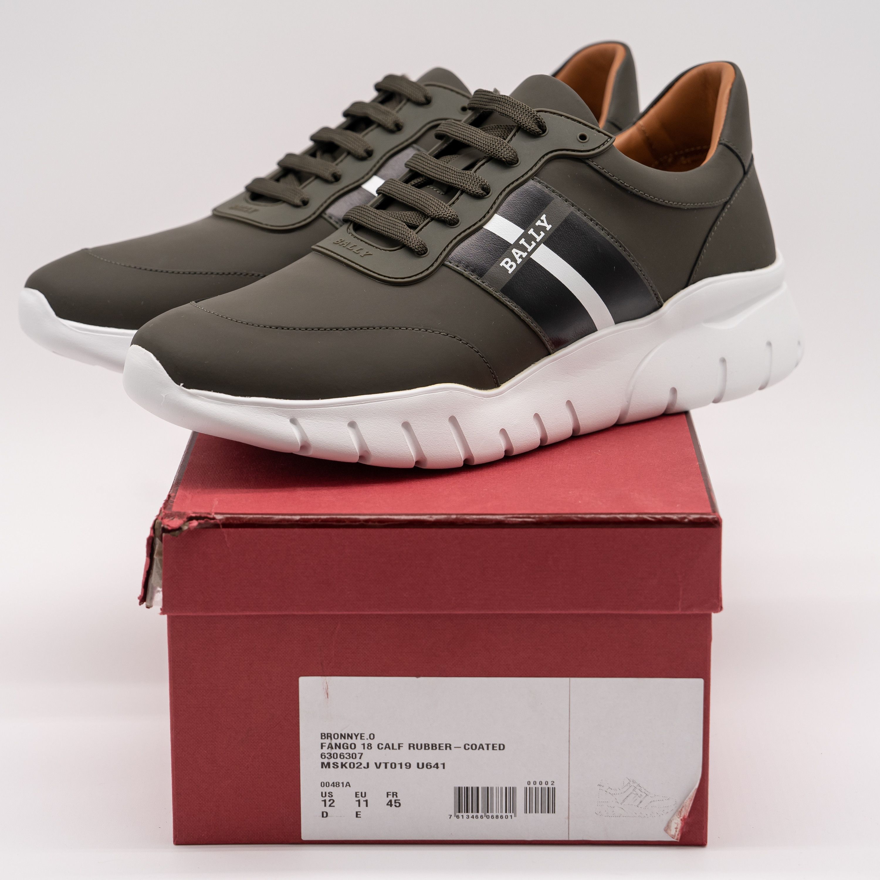 Bally 12 Bally Bronnye Green Olive Sneakers Leather White Fango Size US 12 / EU 45 - 13 Thumbnail