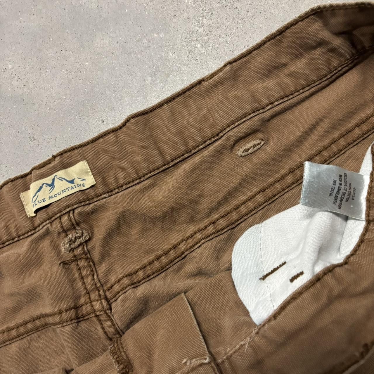 Japanese Brand × Vintage Crazy Vintage Y2K/2000s Baggy Faded Khaki Brown Carpenter Pants! Size US 40 / EU 56 - 8 Thumbnail