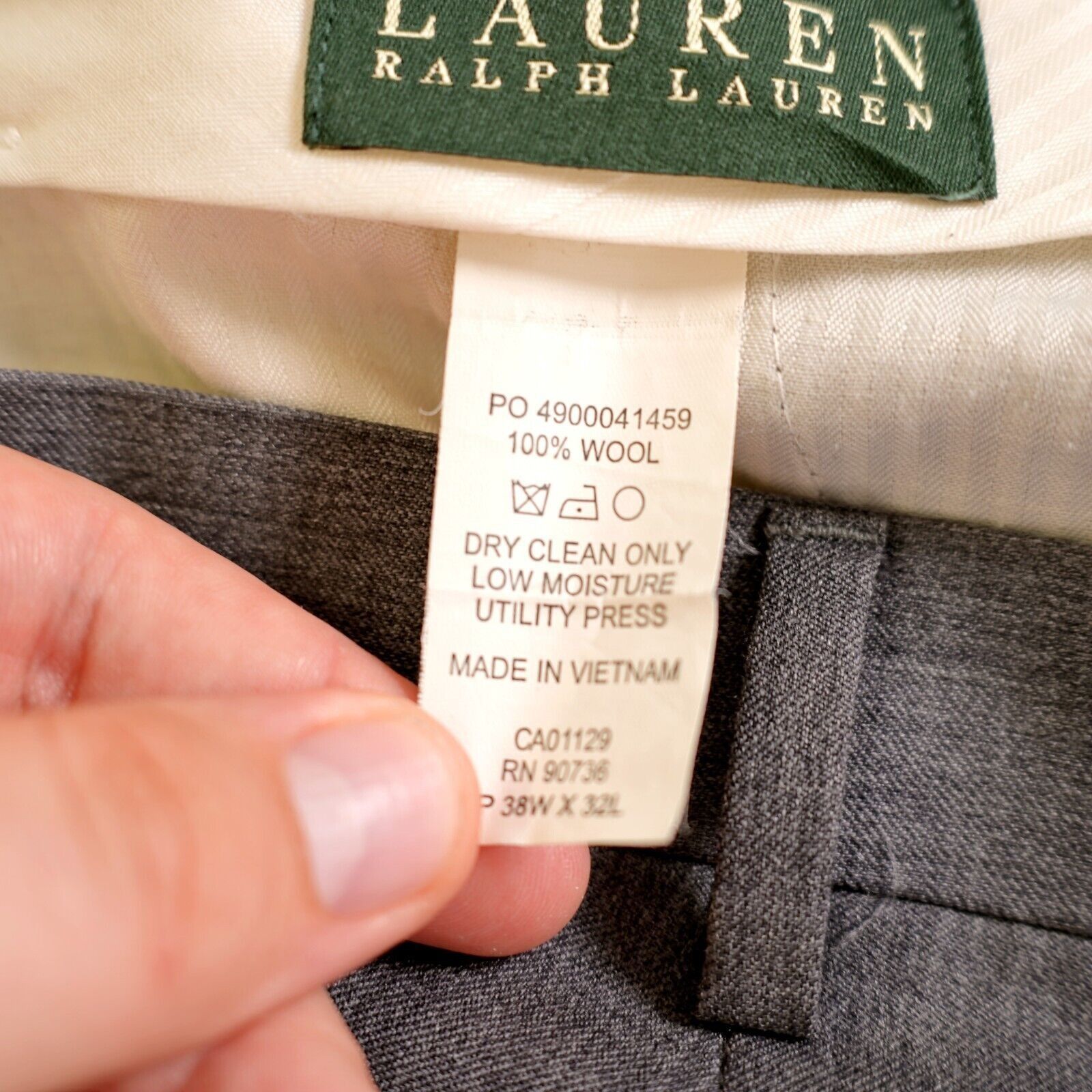 Lauren Ralph Lauren Lauren Ralph Lauren Gray Wool Pleated Cuffed Mid Rise Dress Size 36R - 6 Thumbnail