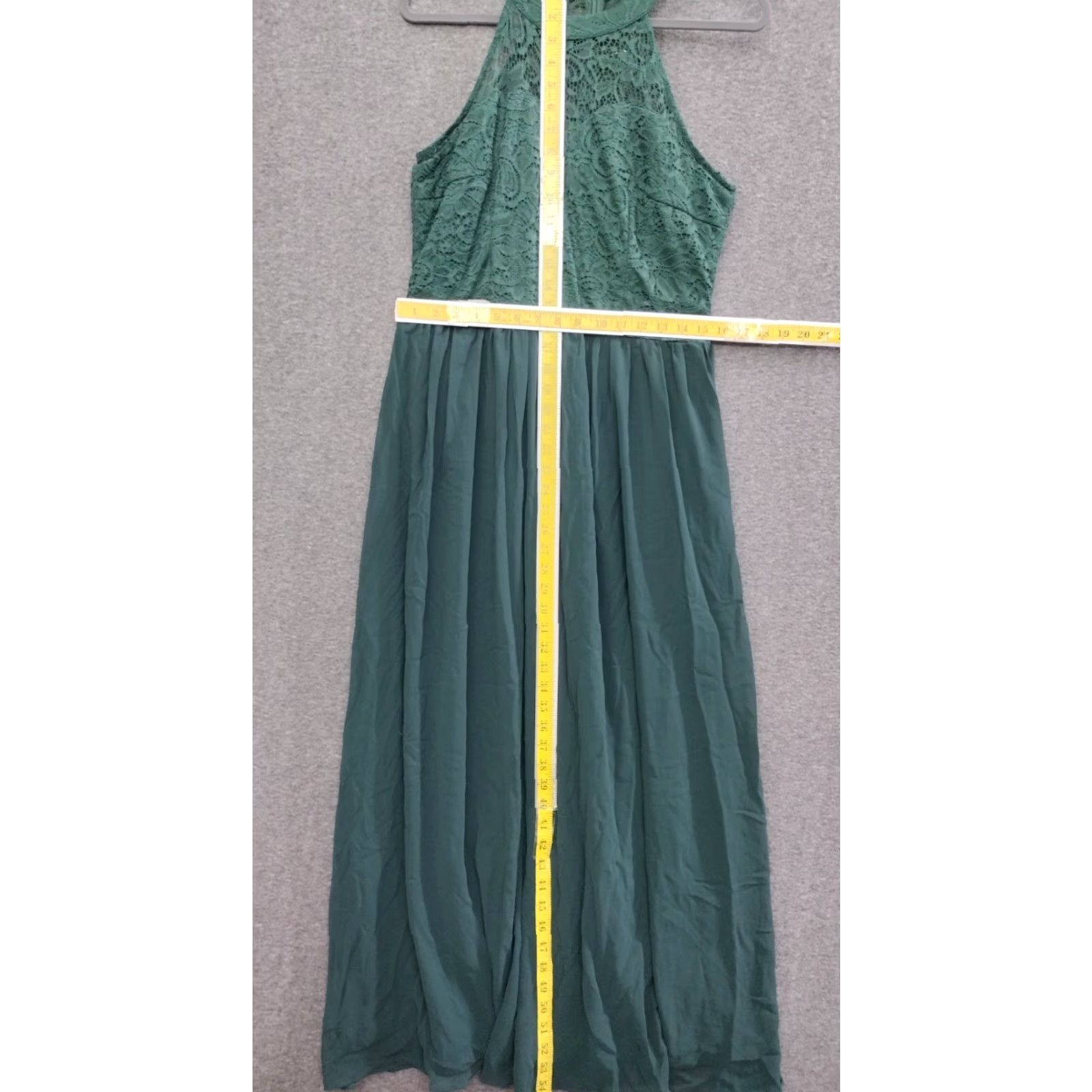 Vintage Wedtrend Maxi Dress XL Green Embroidered Lace Halter Top Sleeveless Floral Long Dress Women Mens? Size XL / US 12-14 / IT 48-50 - 4 Thumbnail