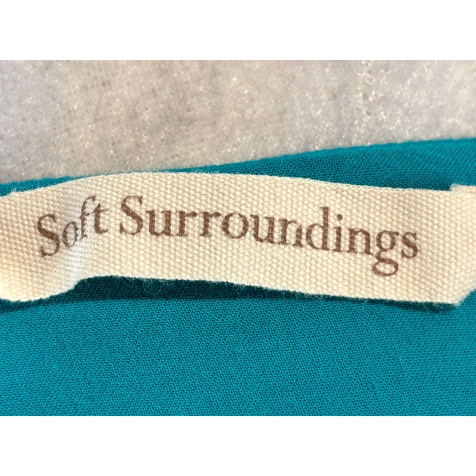 Soft Surroundings Soft Surroundings M Teal Green Blouse Layered Bell Sleeve Crepe Stretch Top Size XL / US 12-14 / IT 48-50 - 7 Thumbnail