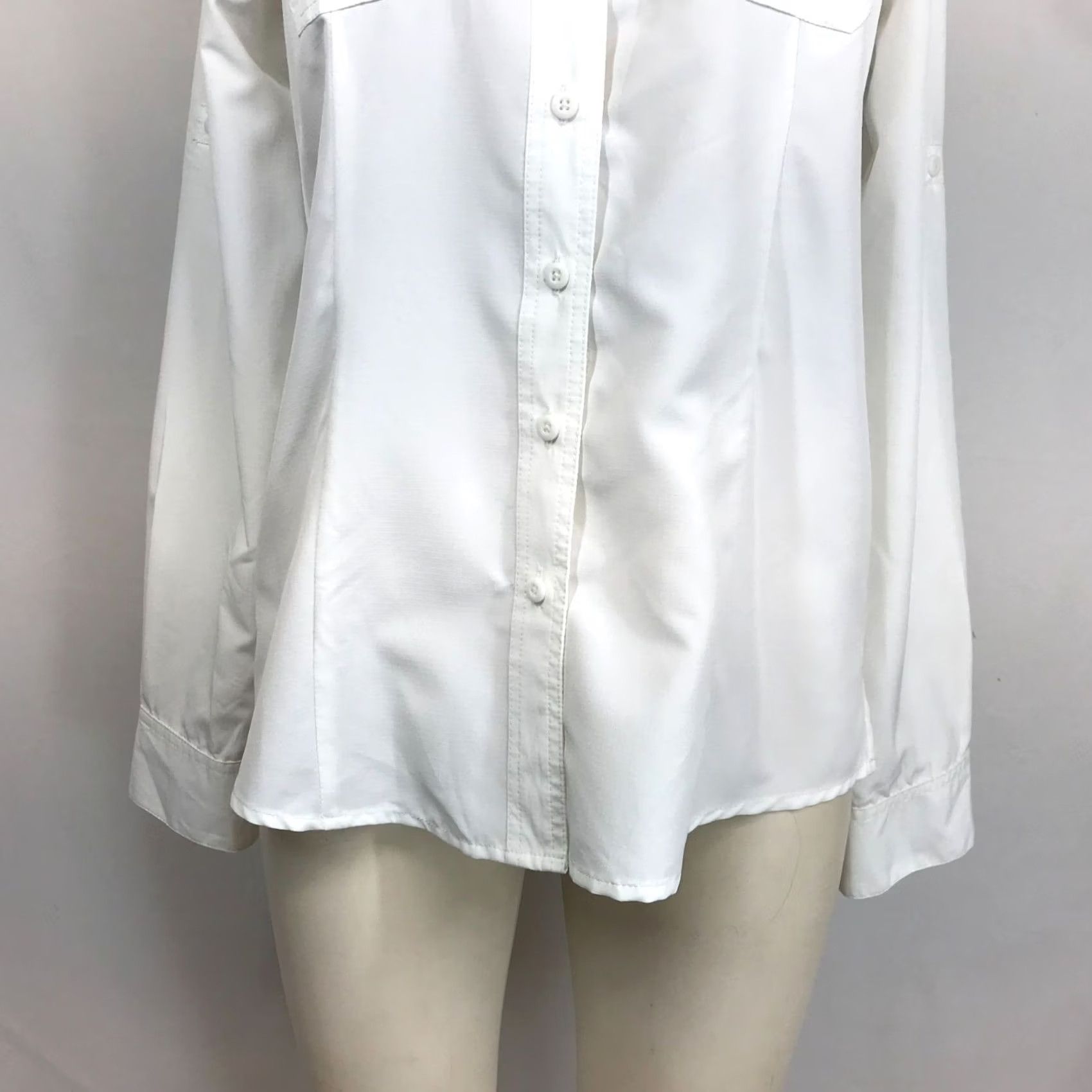 Eddie Bauer EDDIE BAUER WOMEN'S M WHITE LONG SLEEVE BUTTON-UP POLYESTER TOP SHIRT M Size M / US 6-8 / IT 42-44 - 3 Thumbnail