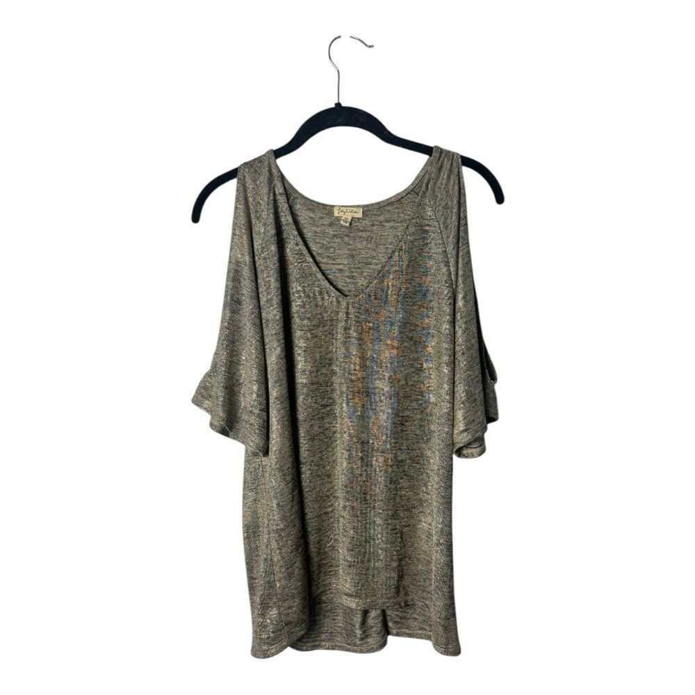 Other Lily White Gold Shimmer Cold Shoulder Top – Size XS – Metall Size XS / US 0-2 / IT 36-38 - 2 Thumbnail