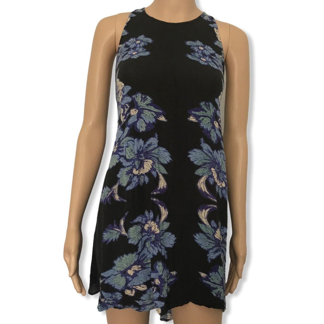 Free People Free People Paint the Sun Black Floral Slip Dress S Size S / US 4 / IT 40 - 2 Thumbnail