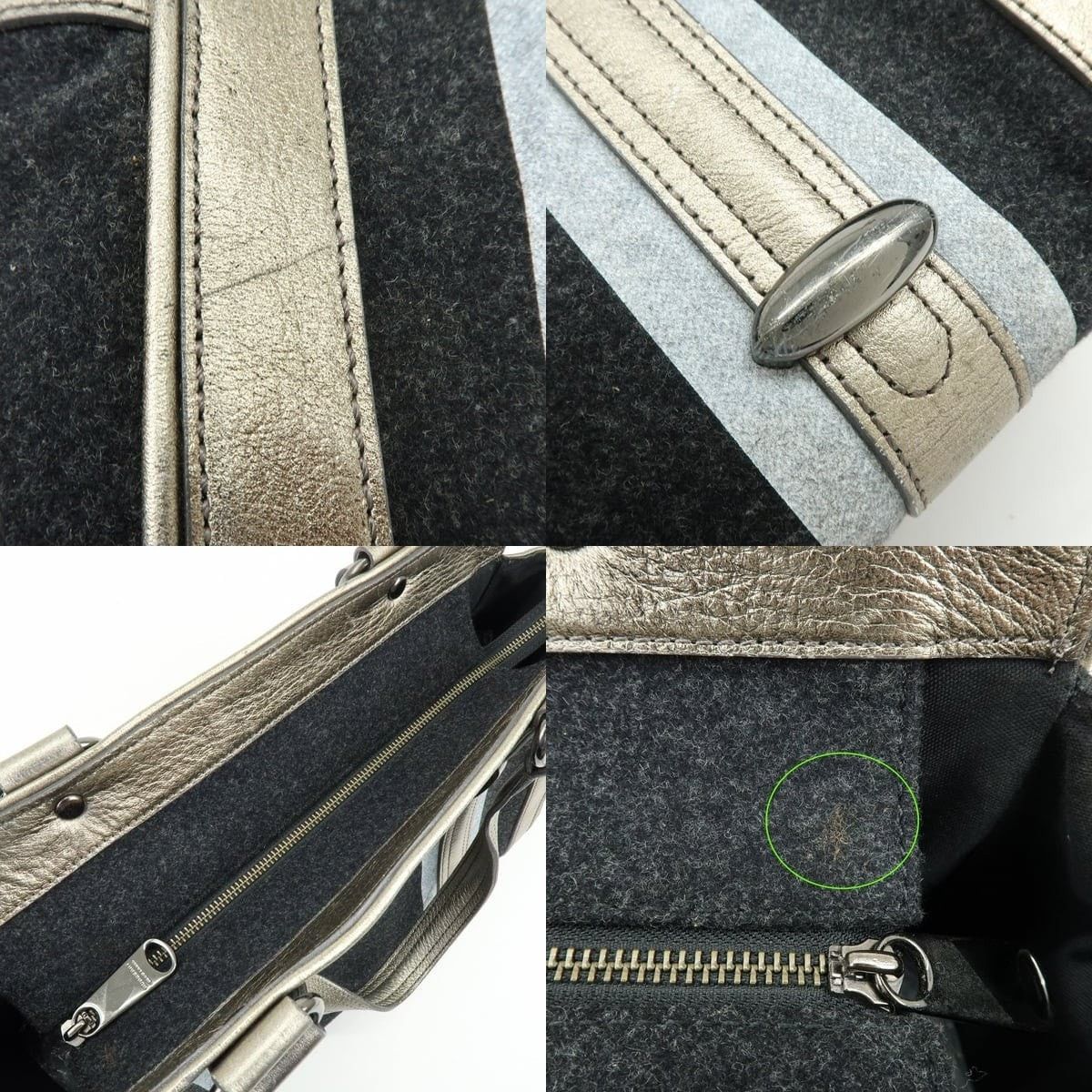 Burberry Burberry Blue Label Wool & Leather Shoulder Bag Gray Size ONE SIZE - 7 Thumbnail