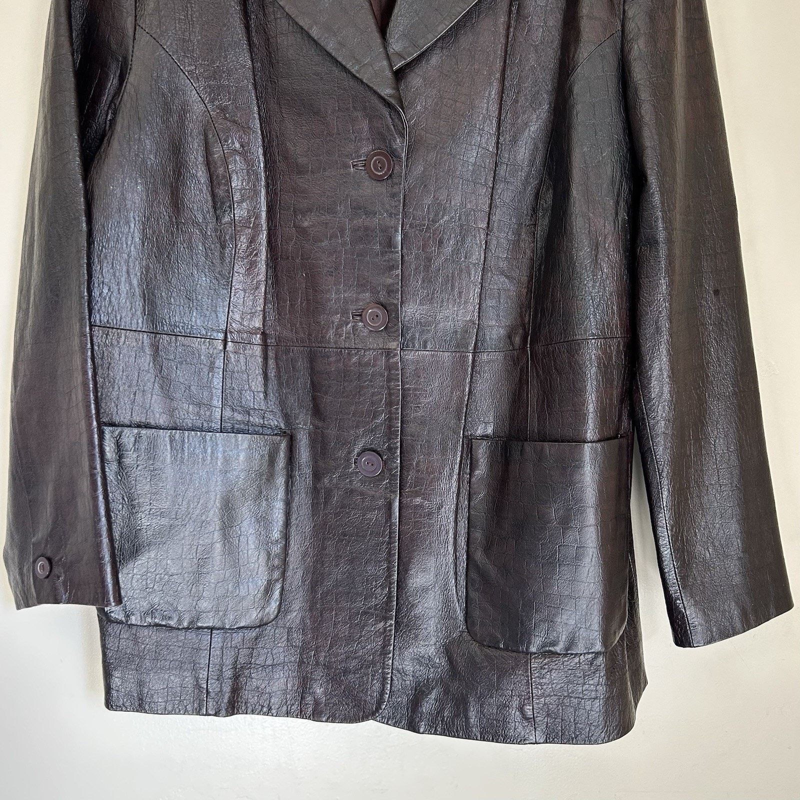 Other Vintage Terry Lewis Brown Leather Button Down Jacket Size 1X Size XL / US 12-14 / IT 48-50 - 3 Thumbnail