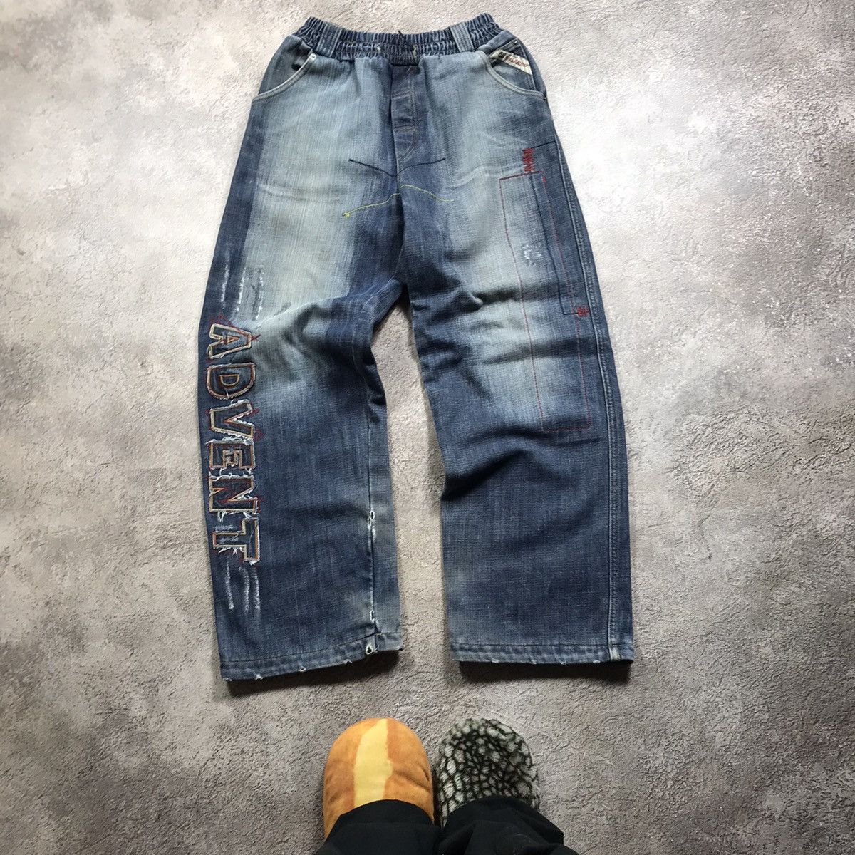 Vintage Faded Japan 90s Distressed Denim Jeans Spring Pants