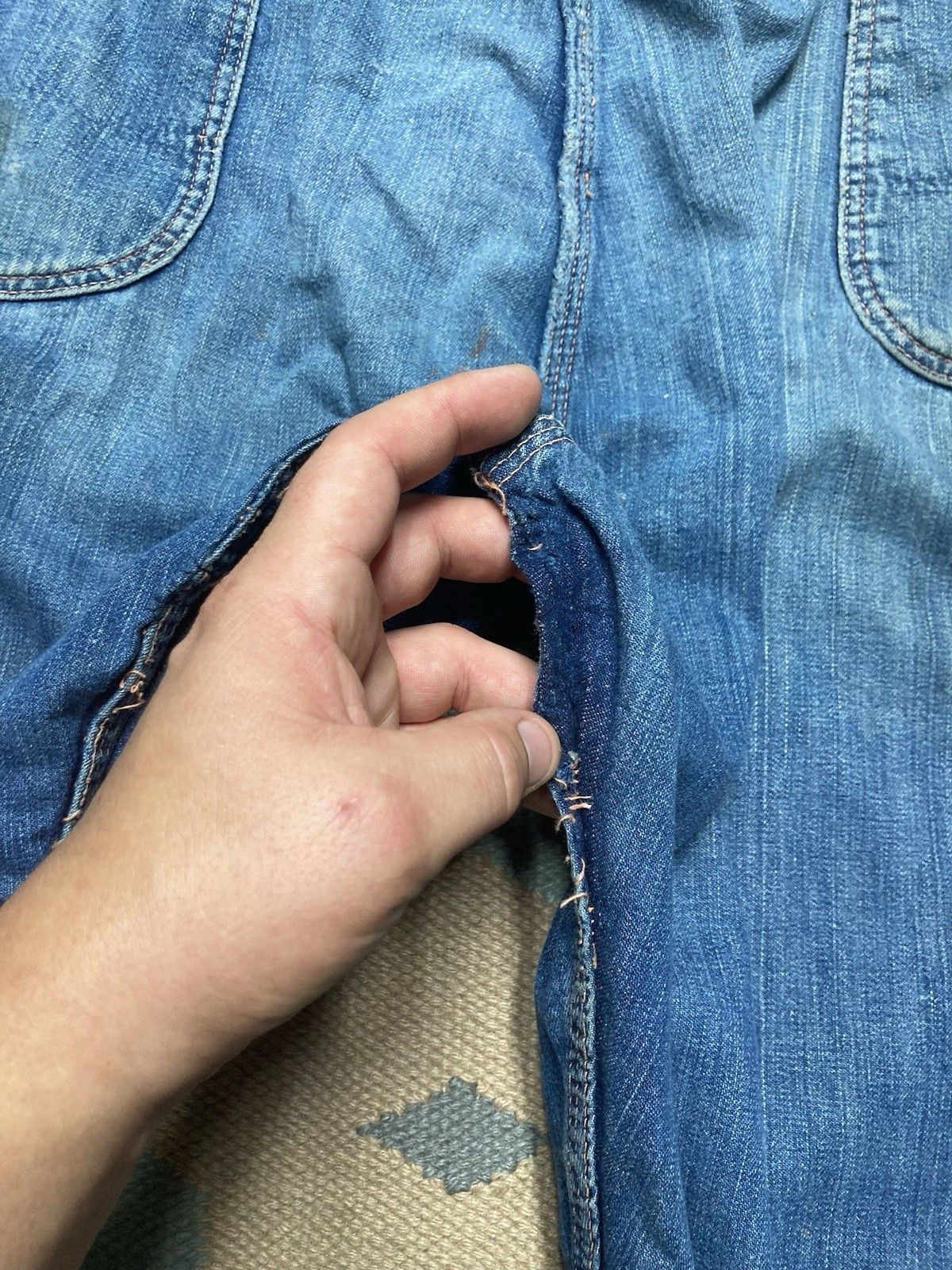 Vintage 1950s denim carpenter jeans Big Mac dark faded workwea 40x28 Size US 40 / EU 56 - 16 Thumbnail
