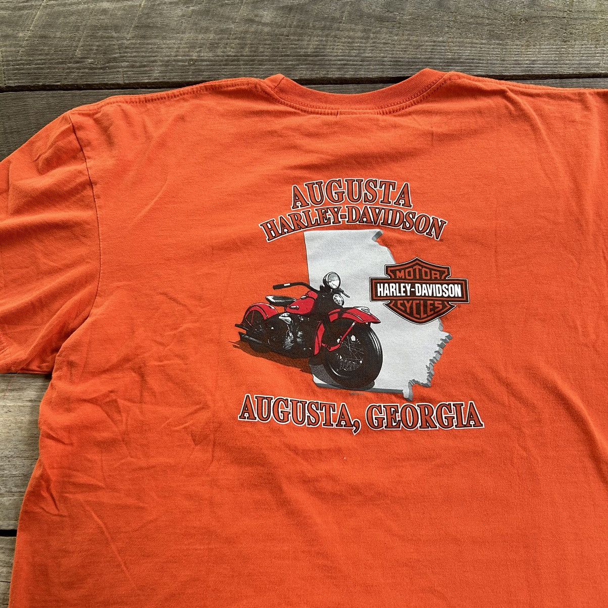 Harley Davidson × Vintage Vintage Y2K Harley Davidson Biker Augusta Georgia T Shirt Size US XXL / EU 58 / 5 - 1 Thumbnail