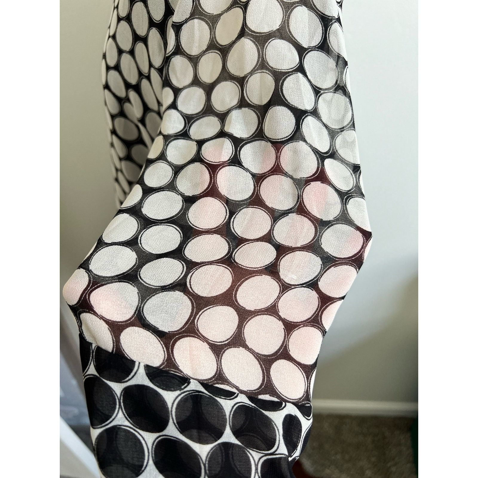 Calvin Klein Calvin Klein Long Sleeve V-Neck Polka Dotted Blouse Small Size S / US 4 / IT 40 - 4 Thumbnail