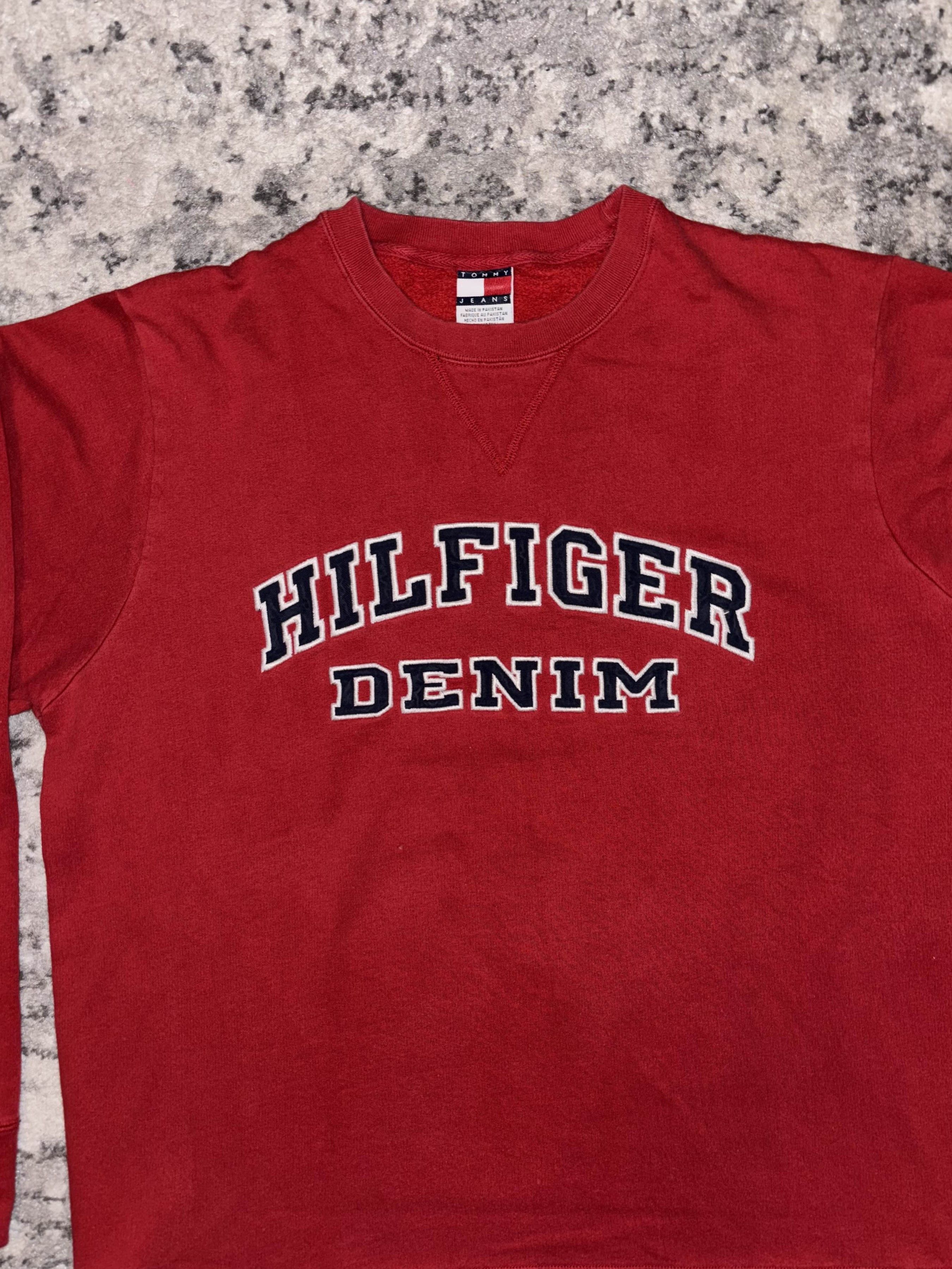 Tommy Hilfiger 90s Tommy Hilfiger Denim Sweatshirt Size US M / EU 48-50 / 2 - 2 Thumbnail