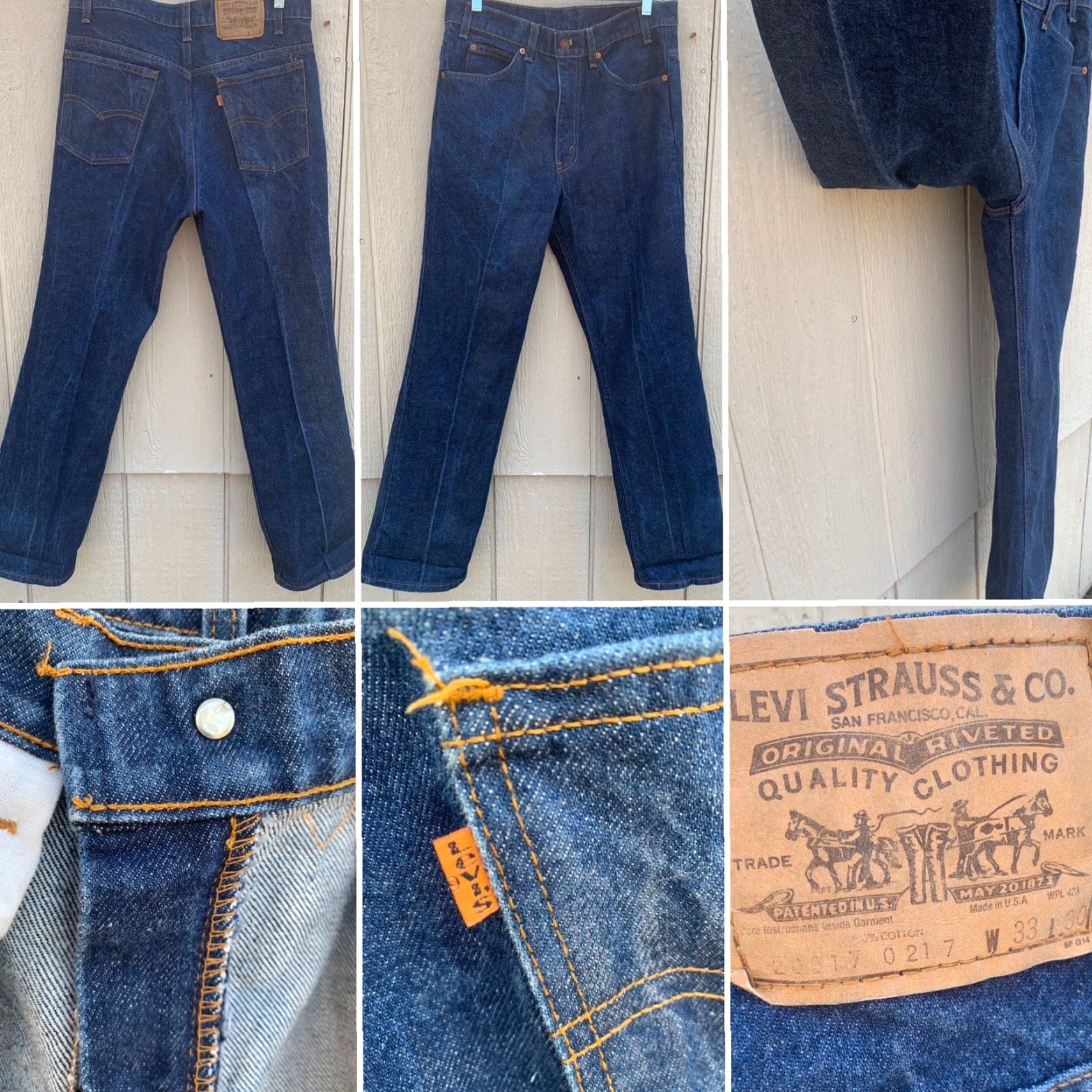 Vintage VINTAGE Levi’s 517 Jeans Orange Tab Made In USA 33 30 Measure 32 1/2 X 30 1/2” Denim Blue Mens Jeans 517 30.5 in Inseam Size US 31 - 7 Thumbnail