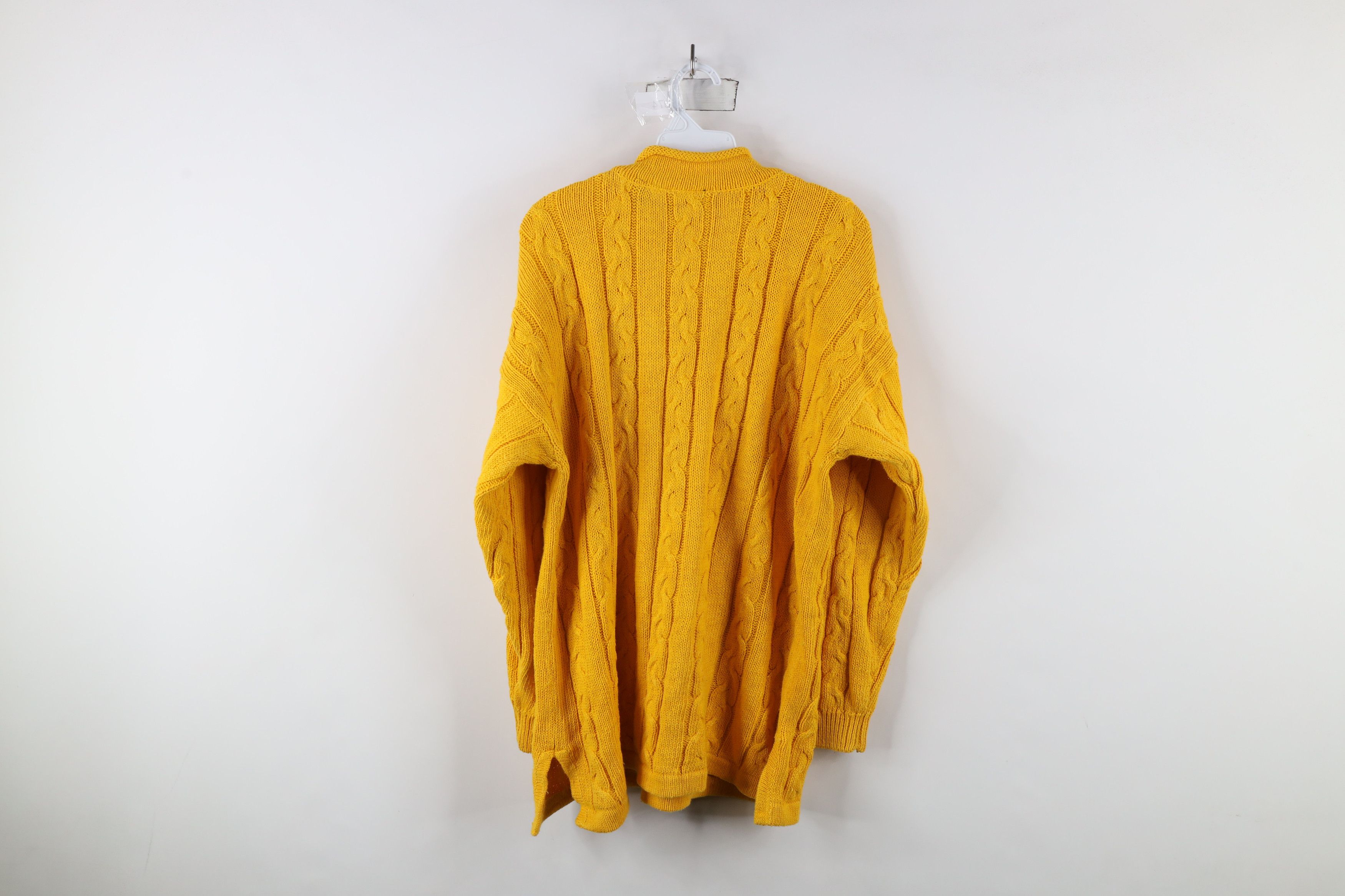Vintage Vintage 90s Streetwear Chunky Cable Knit Sweater Yellow Size M / US 6-8 / IT 42-44 - 10 Thumbnail