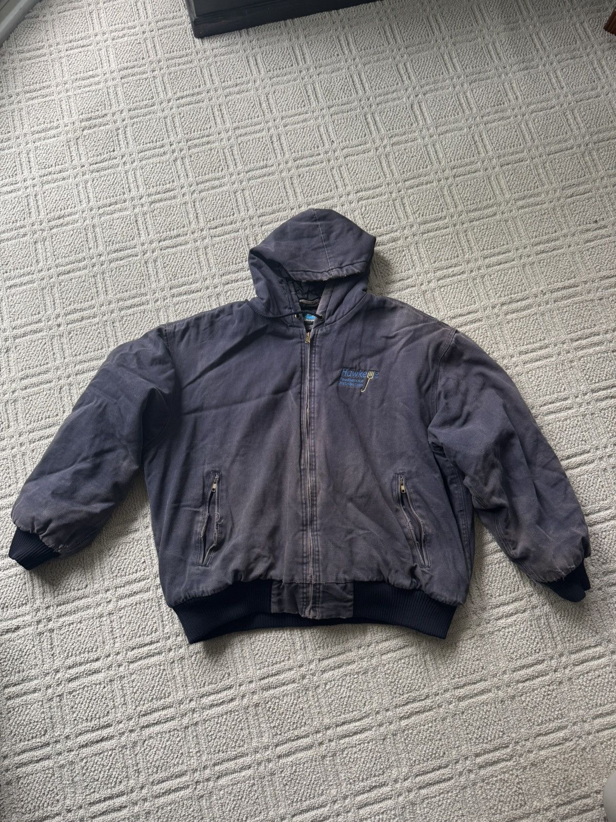 Vintage Navy Quilted Work Jacket Size US XXL / EU 58 / 5 - 1 Thumbnail