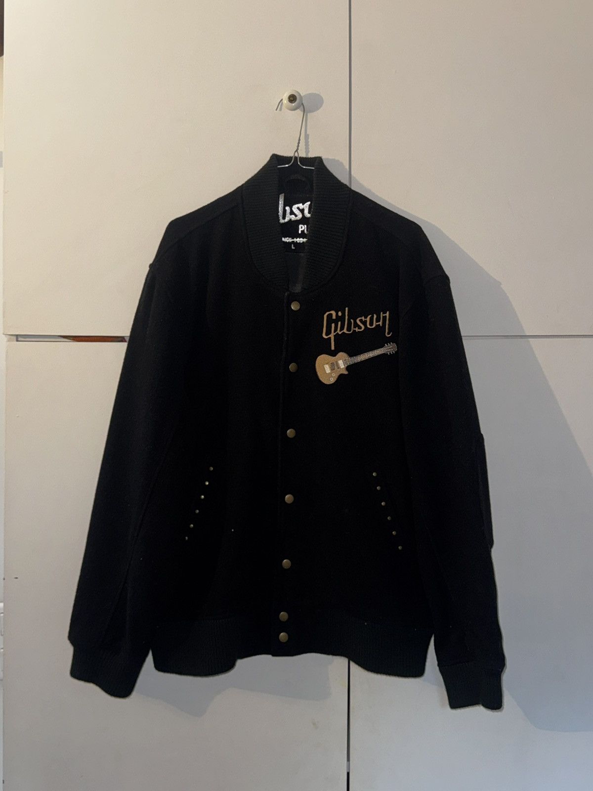 Other Gibson Leather Cross Wool Varsity Bomber Jacket Black Size L Size US L / EU 52-54 / 3 - 1 Thumbnail