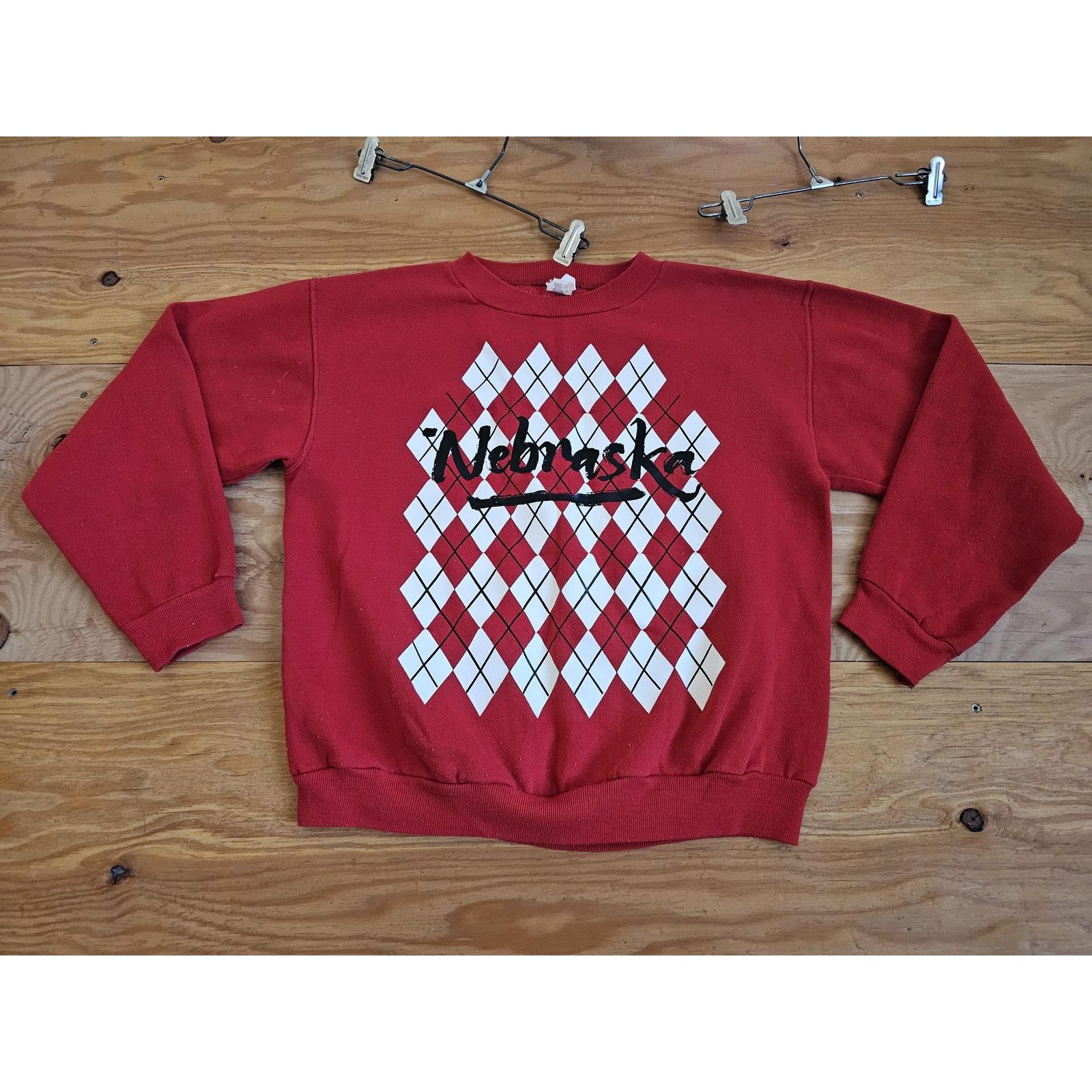 Other University of Nebraska Red Argyle Sweatshirt Womens M 1990s Size M / US 6-8 / IT 42-44 - 1 Thumbnail