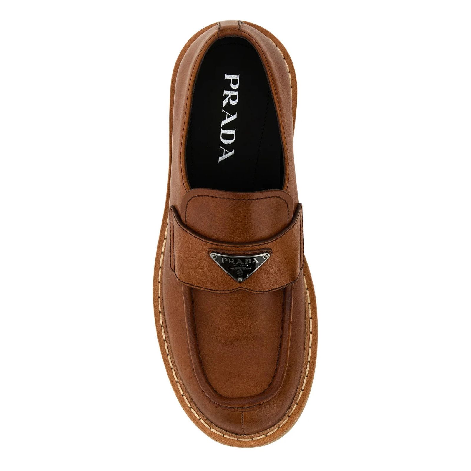 Prada PRADA Caramel Leather Loafers New And Authentic (Men's size: Size US 9 / EU 42 - 4 Thumbnail