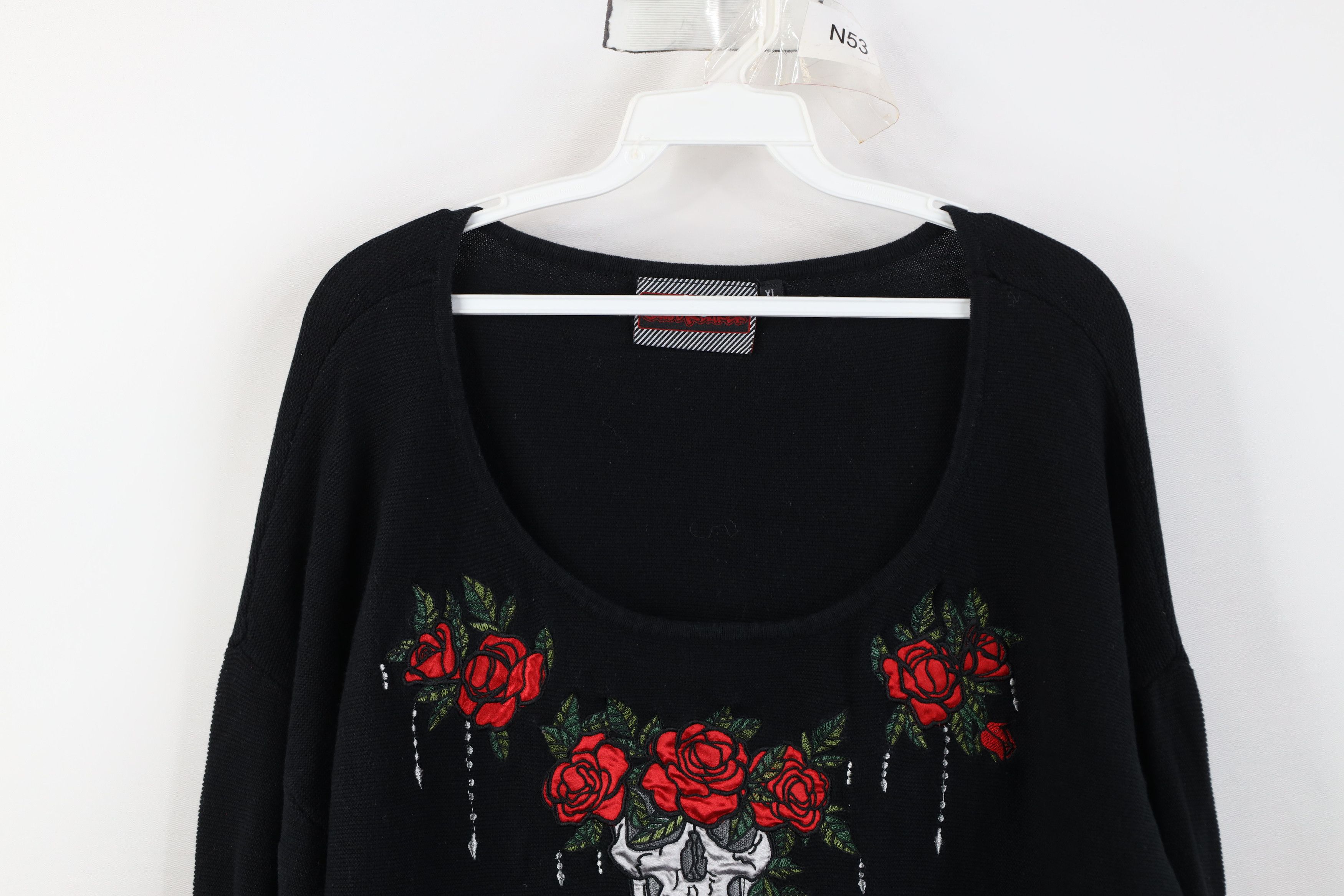 Vintage Vintage Y2K Babydoll Goth Flower Knit Lightweight Sweater Size XL / US 12-14 / IT 48-50 - 2 Thumbnail