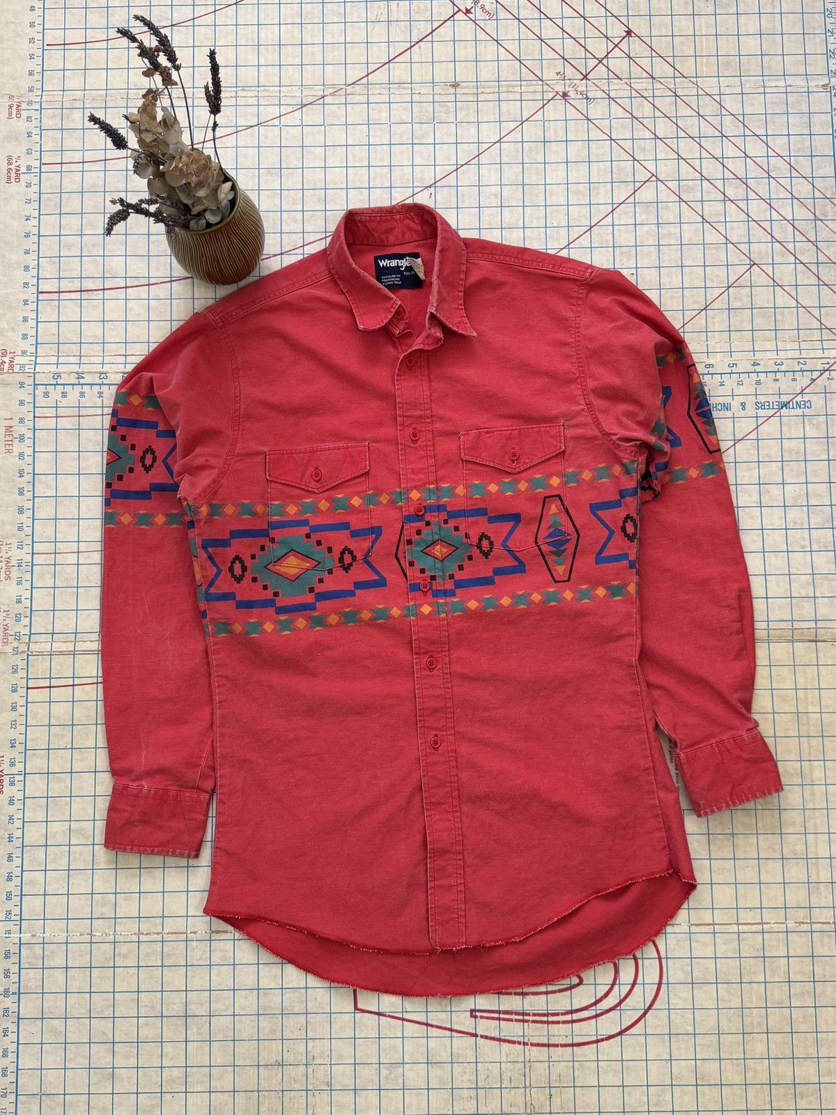 Wrangler Vintage Wrangler Brushpopper Navajo Pattern Button Up Shirt Size US L / EU 52-54 / 3 - 3 Thumbnail