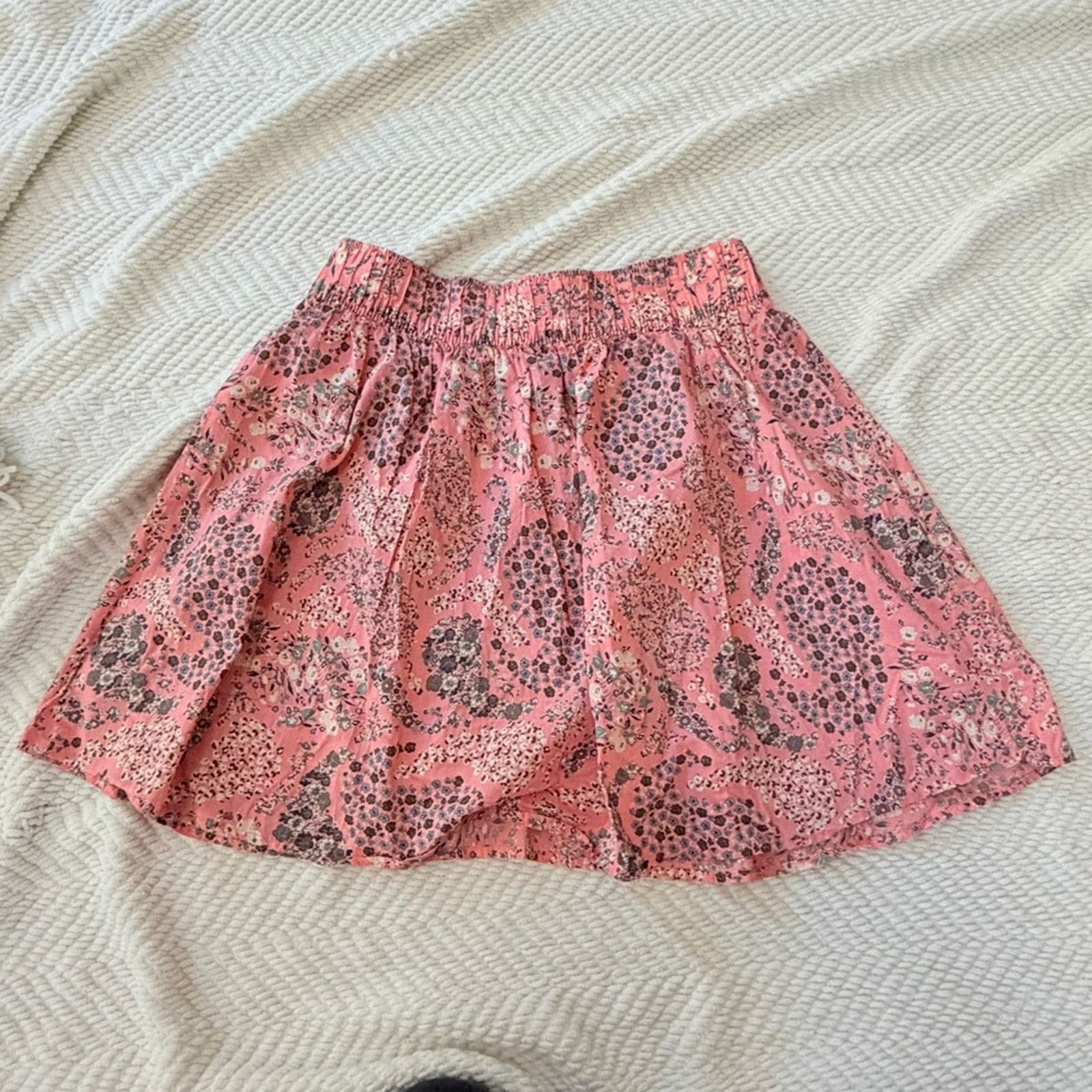 H&M H&M Pink Floral A-Line pleated Skirt Size 29" - 5 Thumbnail