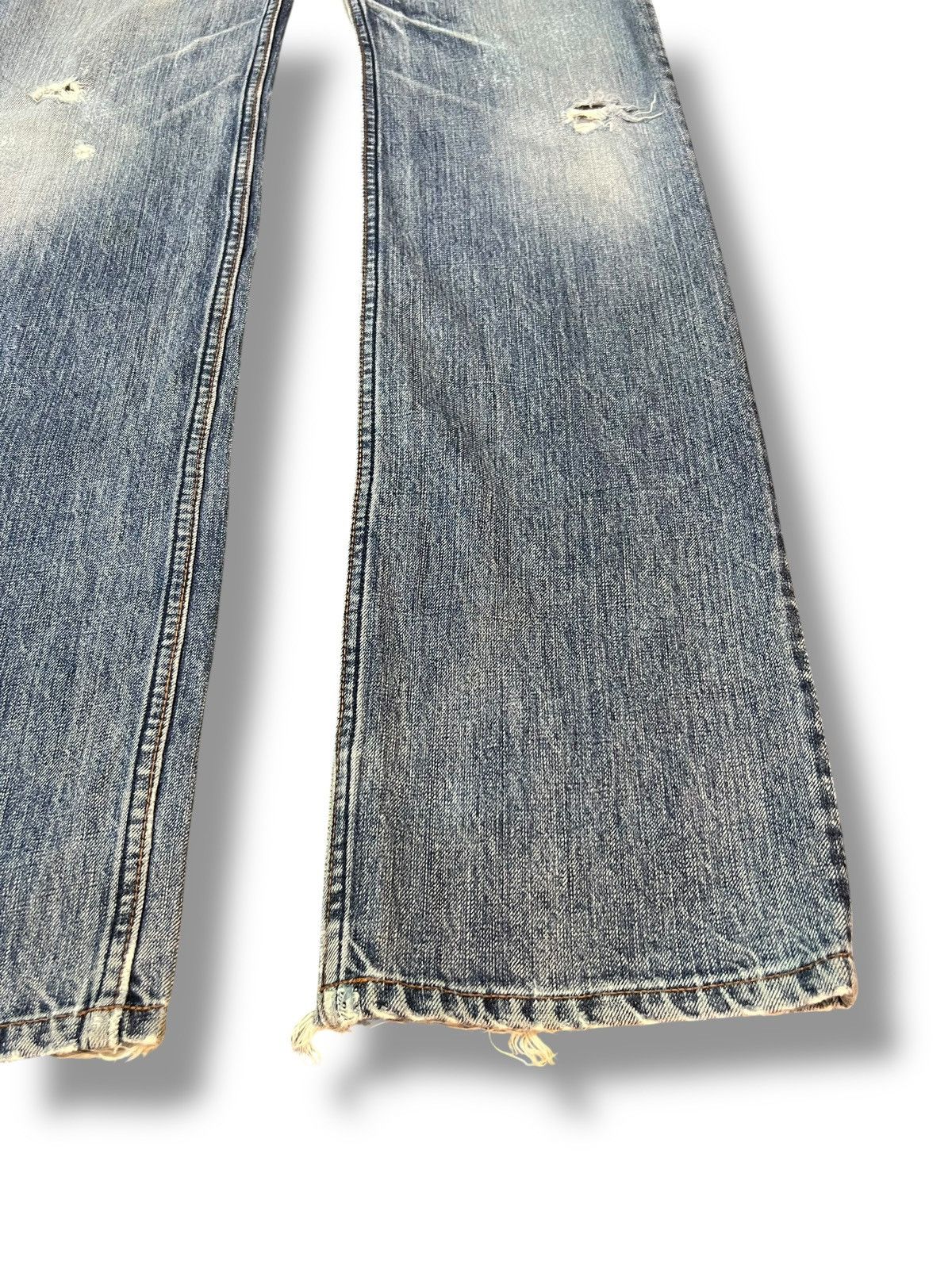 Japanese Brand Vintage Axal Slim Straight, Faded Wash, Distressed Jeans Size US 32 / EU 48 - 6 Thumbnail