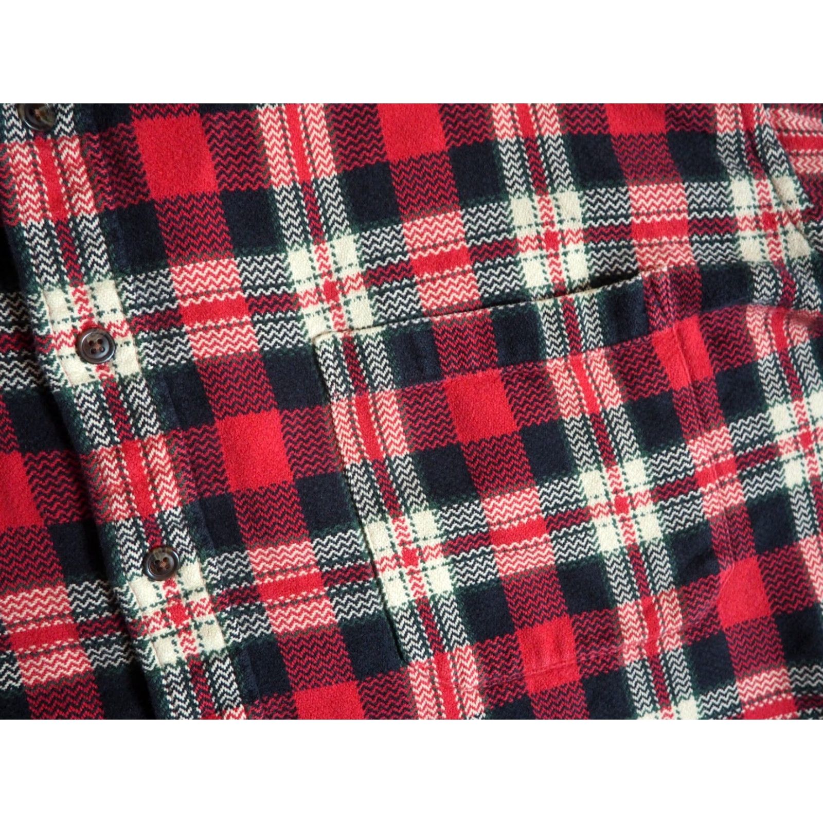 Vintage VINTAGE 70s Heavy Cotton Red Black Plaid Pocket USA Flannel Outdoor Button Shirt 2XL Size US XXL / EU 58 / 5 - 4 Thumbnail