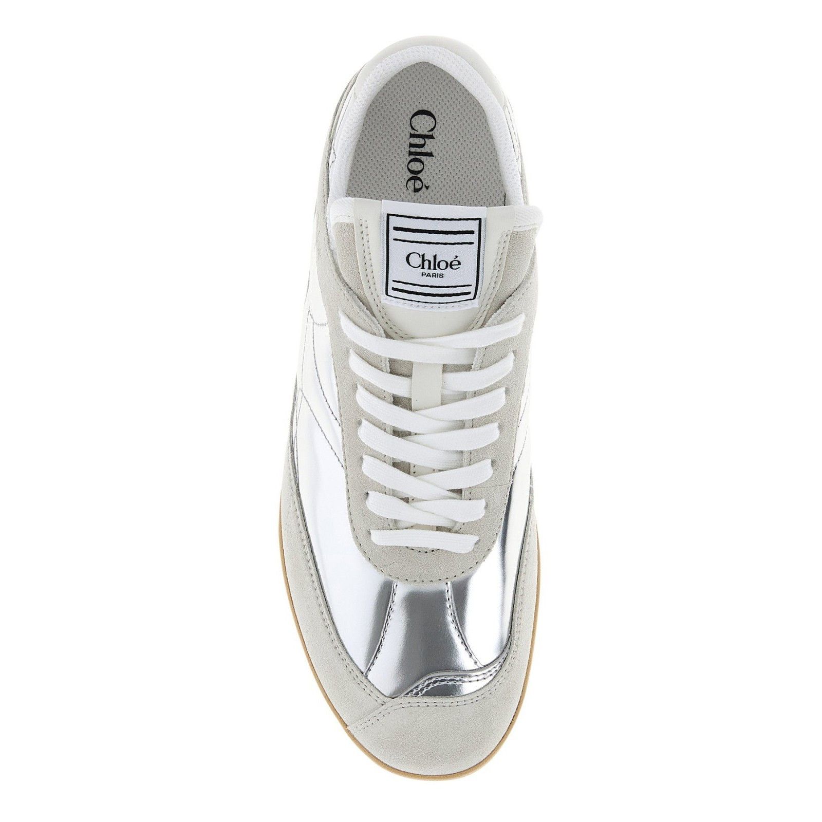 Chloe CHLOE Kick Two Tone Silver Leather Sneakers New & Authentic Size US 10 / IT 40 - 4 Thumbnail