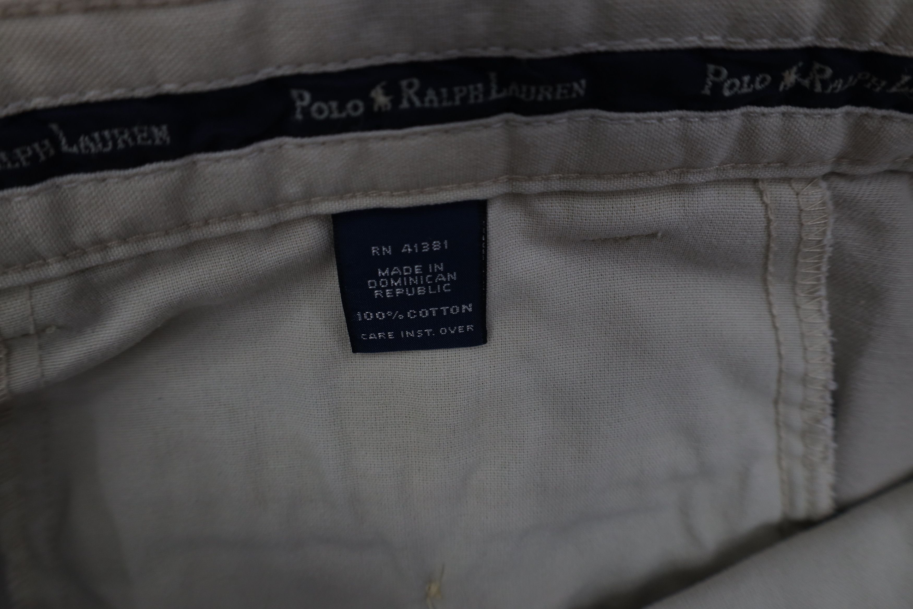 Ralph Lauren Vintage 90s Ralph Lauren Wide Leg Chino Pants Beige Cotton Size US 34 / EU 50 - 7 Thumbnail