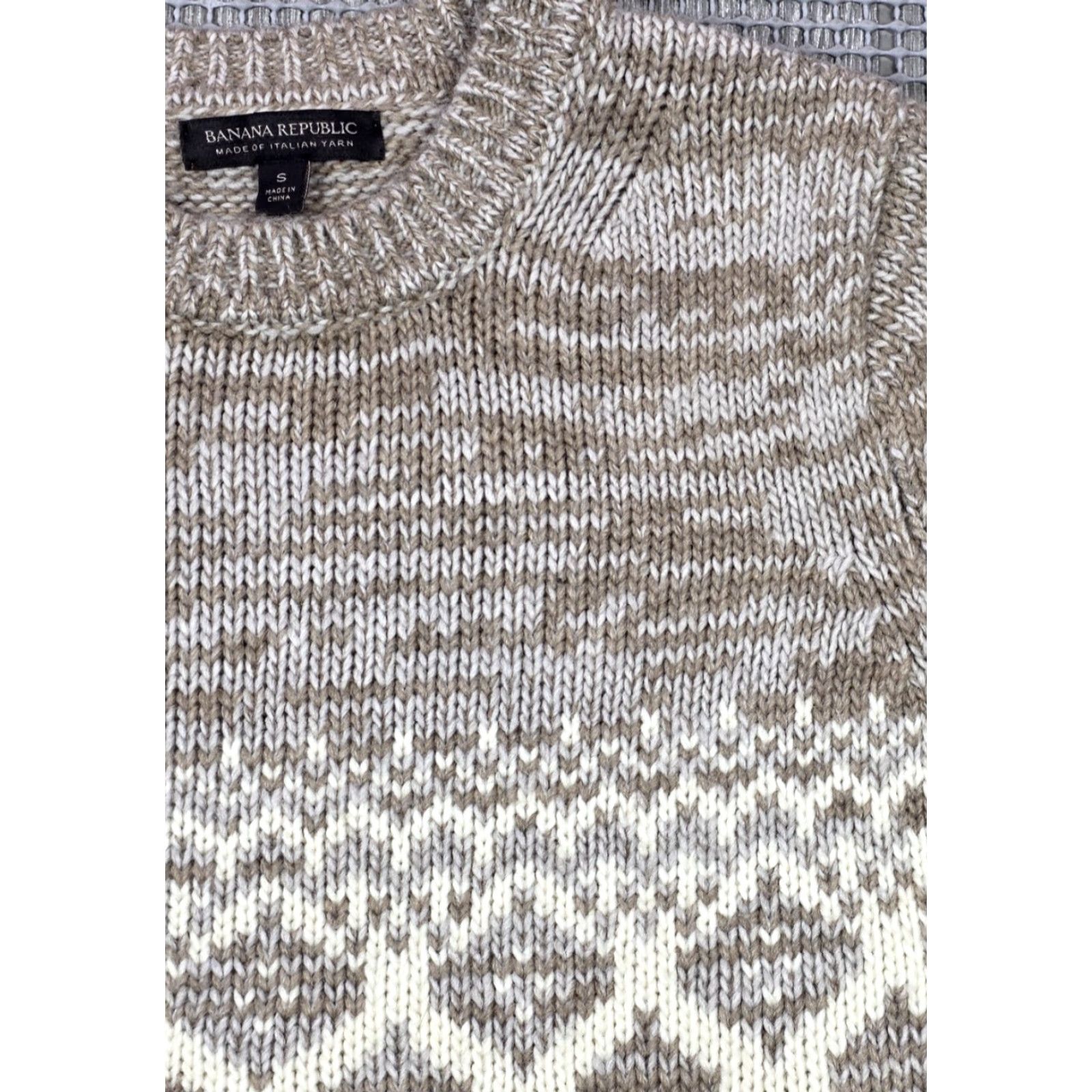 Banana Republic Banana Republic Sweater Womens S Ivory Fair Isle Alpaca Wool Blend Crewneck Classic Luxe Warm Womens Size S / US 4 / IT 40 - 4 Thumbnail