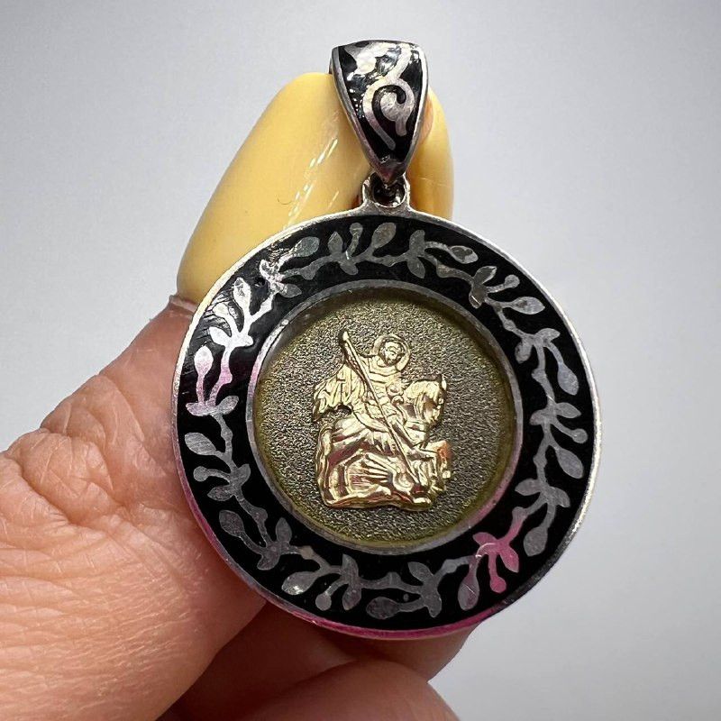 Vintage Vintage Orthodox St George Sterling Silver 925 Pendant Size ONE SIZE - 1 Thumbnail