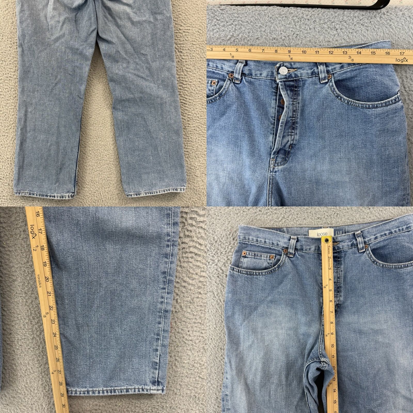 Gap VINTAGE Gap Jeans Womens 12 Blue High Rise Loose Fit Baggy 90s Modern Retro 1969 GAP 12 Jeans Womens Boys Girls Size 34" / US 12 / IT 48 - 8 Thumbnail