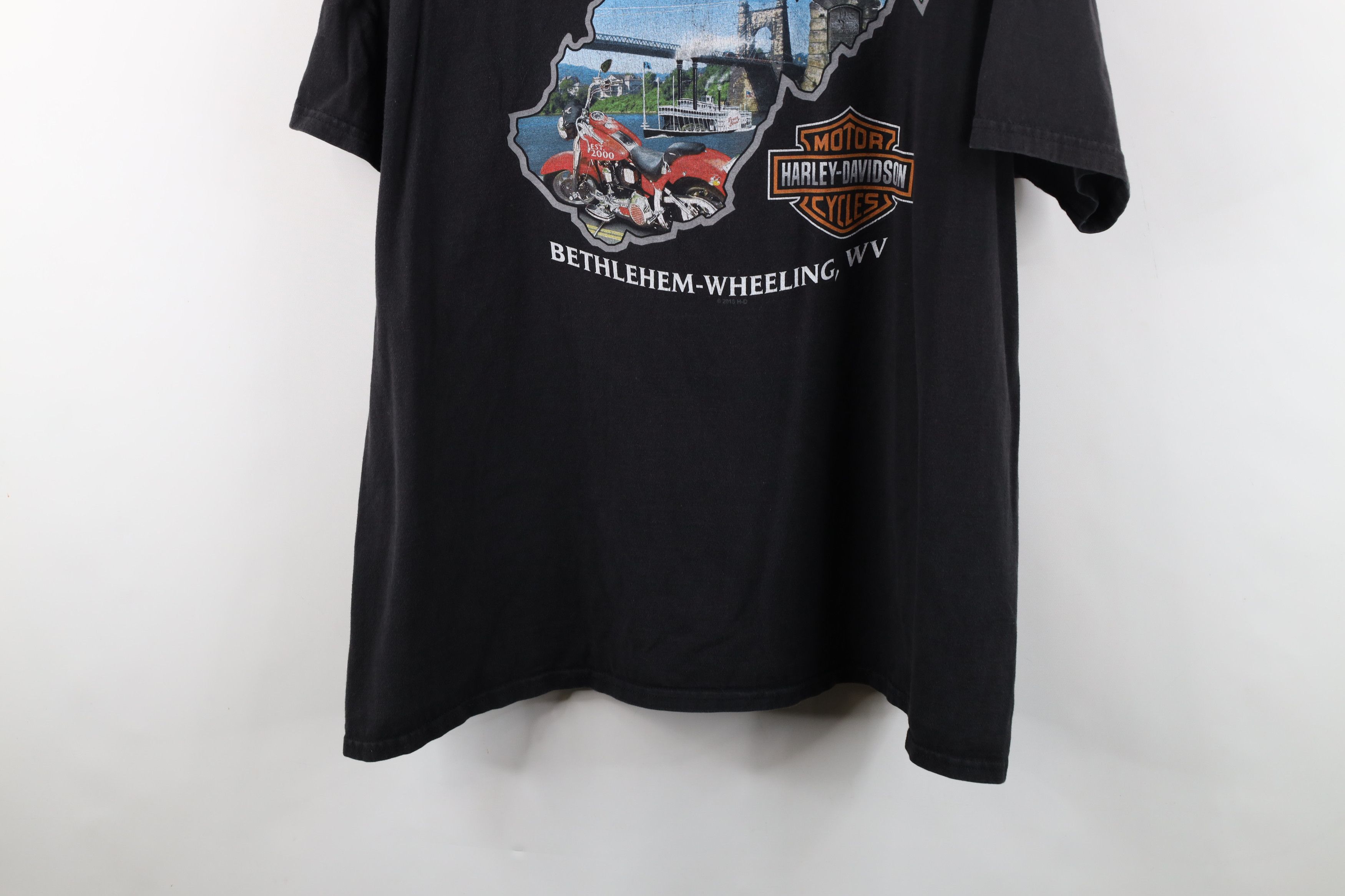 Harley Davidson Vintage Y2K Harley Davidson Faded Spell Out T-Shirt Black Size US XXL / EU 58 / 5 - 14 Thumbnail