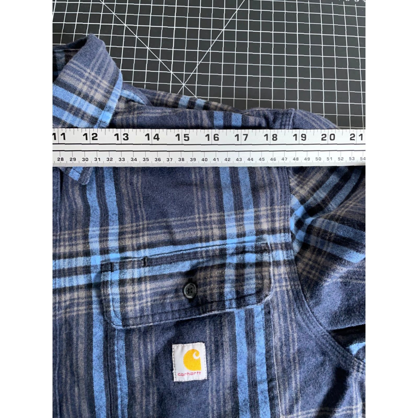 Carhartt VINTAGE Carhartt Flannel Shirt Mens Medium Blue Plaid 105947 412 Loose Fit Heavyweight Size US M / EU 48-50 / 2 - 7 Thumbnail