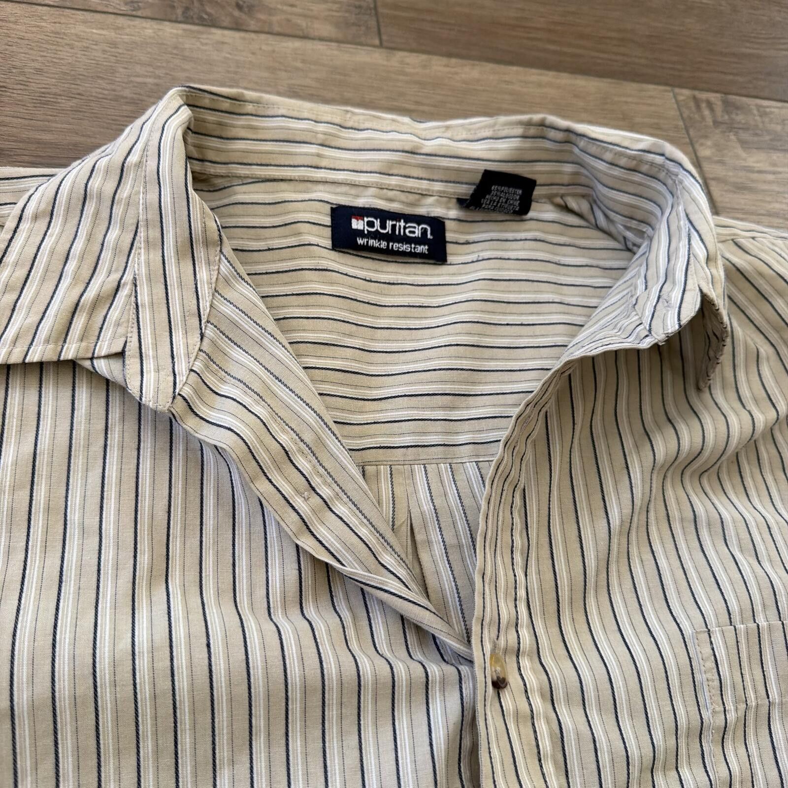 Puritan Vintage Y2K 90s Striped Button Up Puritan XL Skater Surfer Size US XL / EU 56 / 4 - 3 Thumbnail