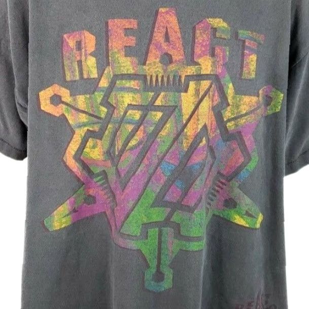 Bugle Boy VINTAGE Bugle Boy T Shirt Mens XL Gray 80s React Destroyed Made In USA Surfing Surfboard Aloha Hawaiian Size US XL / EU 56 / 4 - 2 Thumbnail