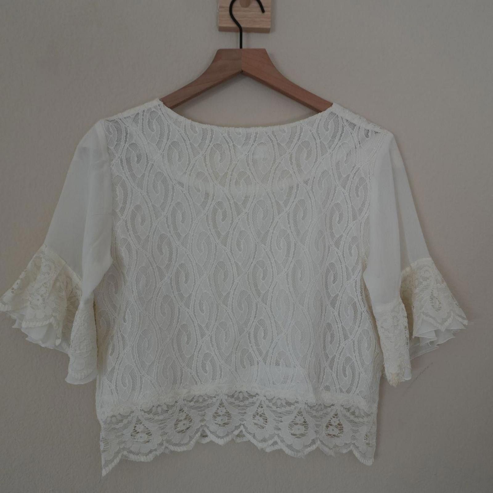 Other Meeilan Shirt Women's White Shirt Fashion Lace Top Size M / US 6-8 / IT 42-44 - 4 Thumbnail