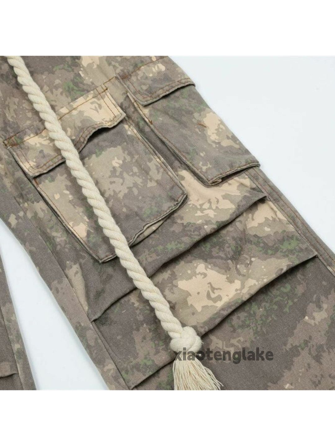 Designer × Japanese Brand × Vintage washed faded utility camo baggy flared cargo pants Size US 30 / EU 46 - 2 Thumbnail