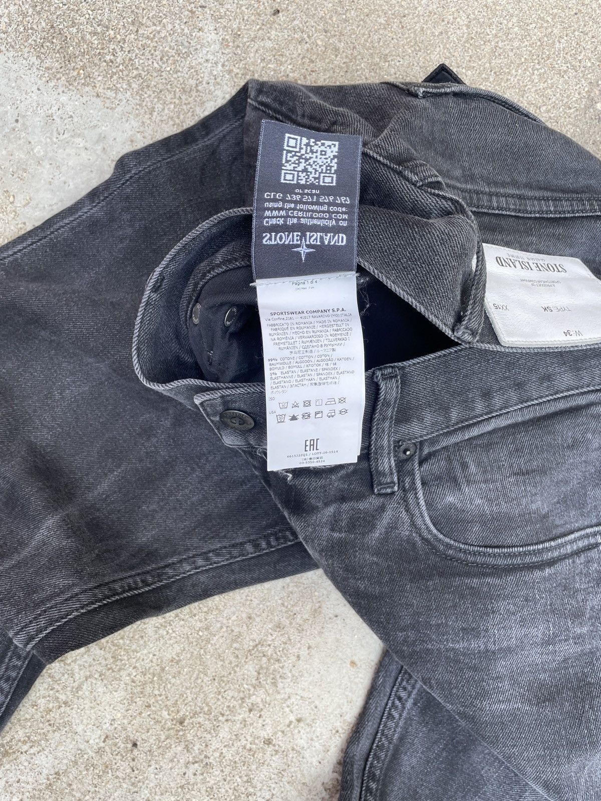 Stone Island Stone Island Faded Black Slim-Fit Denim Jeans Size US 34 / EU 50 - 6 Thumbnail