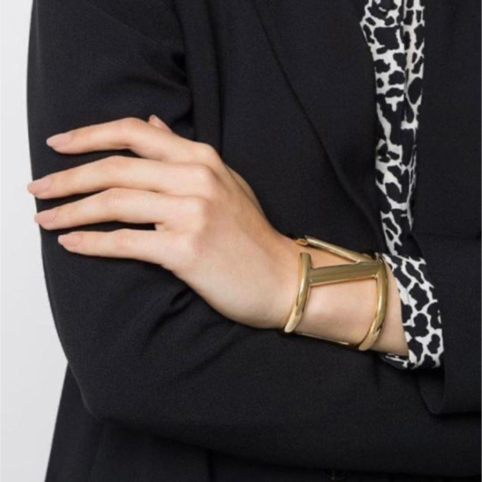 Valentino VLOGO gold tone bracelet bangle S Size ONE SIZE - 3 Thumbnail