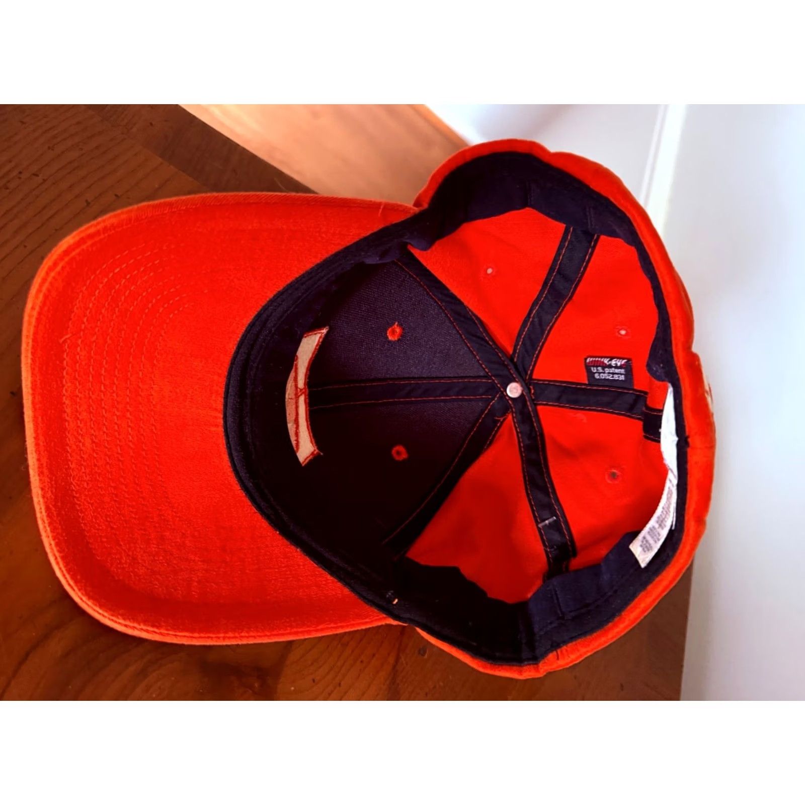 Nike VINTAGE Nike LOGO Flexible Fitted Hat White Orange Felt Baseball RARE Mens One Size Adjustable Cotton Cap Size ONE SIZE - 4 Thumbnail