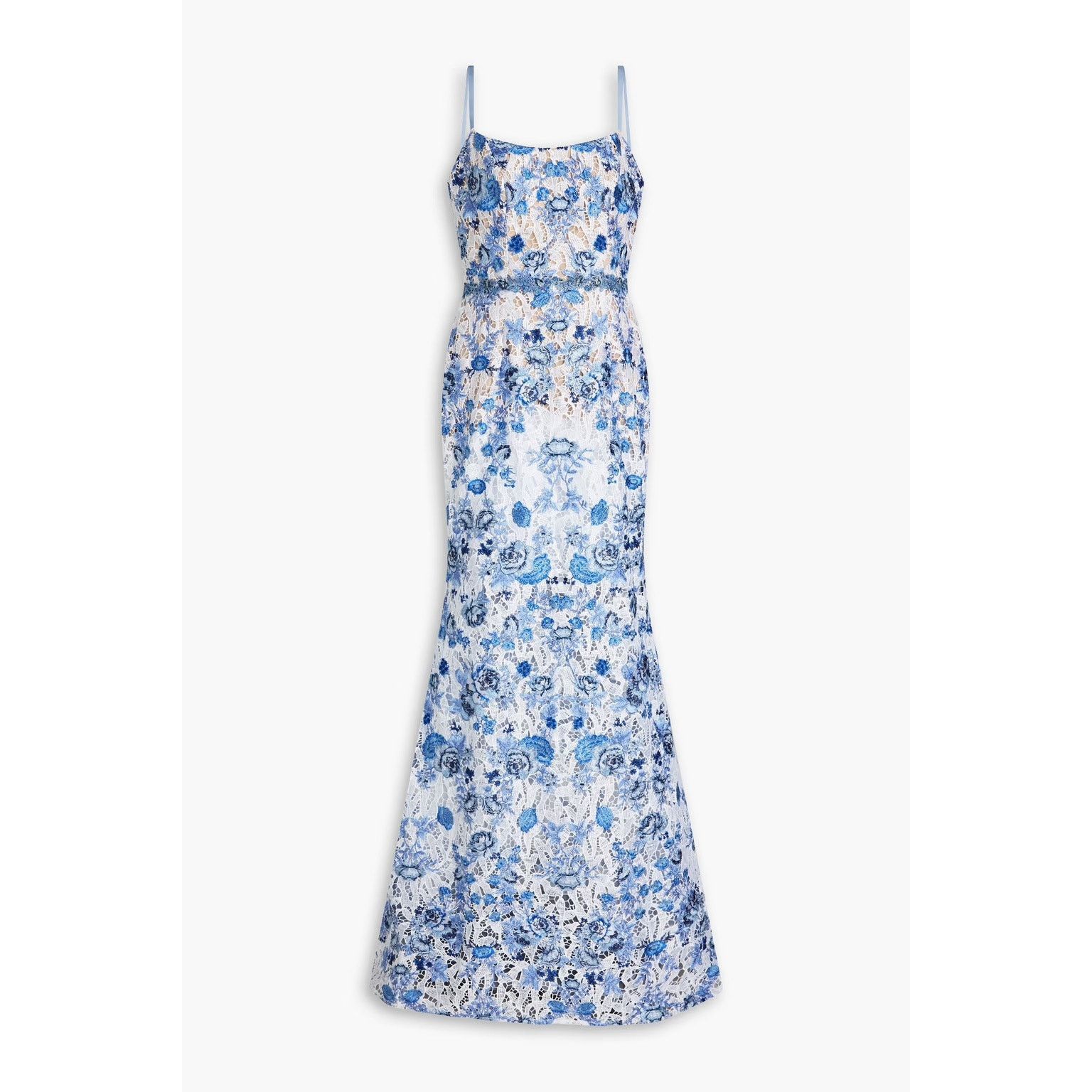 Marchesa Marchesa Notte Floral Macramé Lace Gown blue white Size 6 Size M / US 6-8 / IT 42-44 - 2 Thumbnail
