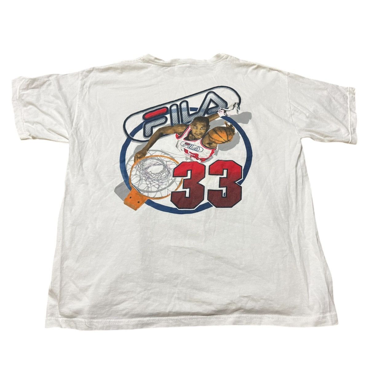 Fila × Vintage Vintage 90s FILA Grant Hill T Shirt Size US L / EU 52-54 / 3 - 1 Thumbnail